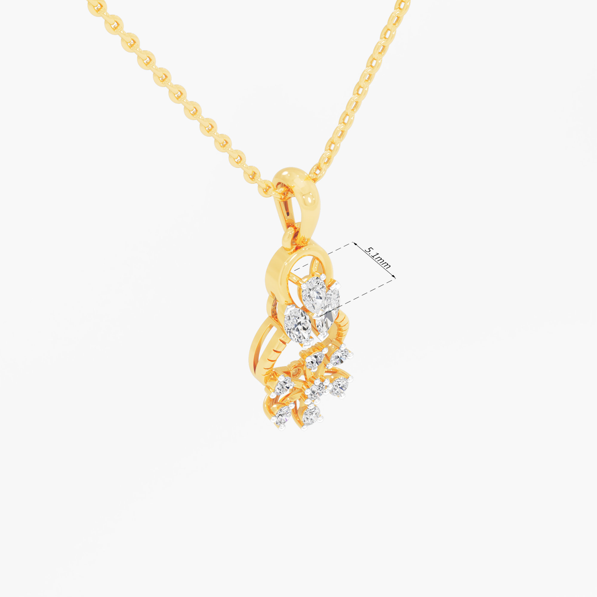 Poise Cross Diamond Pendants | Individual Pendant in 9KT Yellow Gold (Diamond Quality: FG-VVS VS)