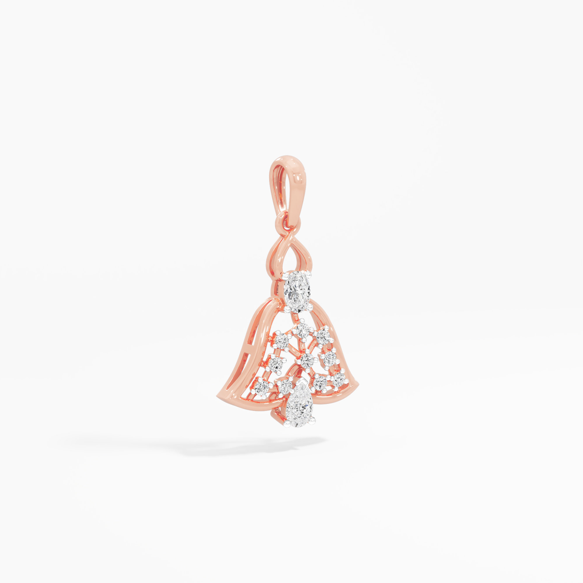 Gentle Chime Diamond Pendants | Pendant Only in 9KT Rose Gold (Diamond Quality: FG-VVS VS)