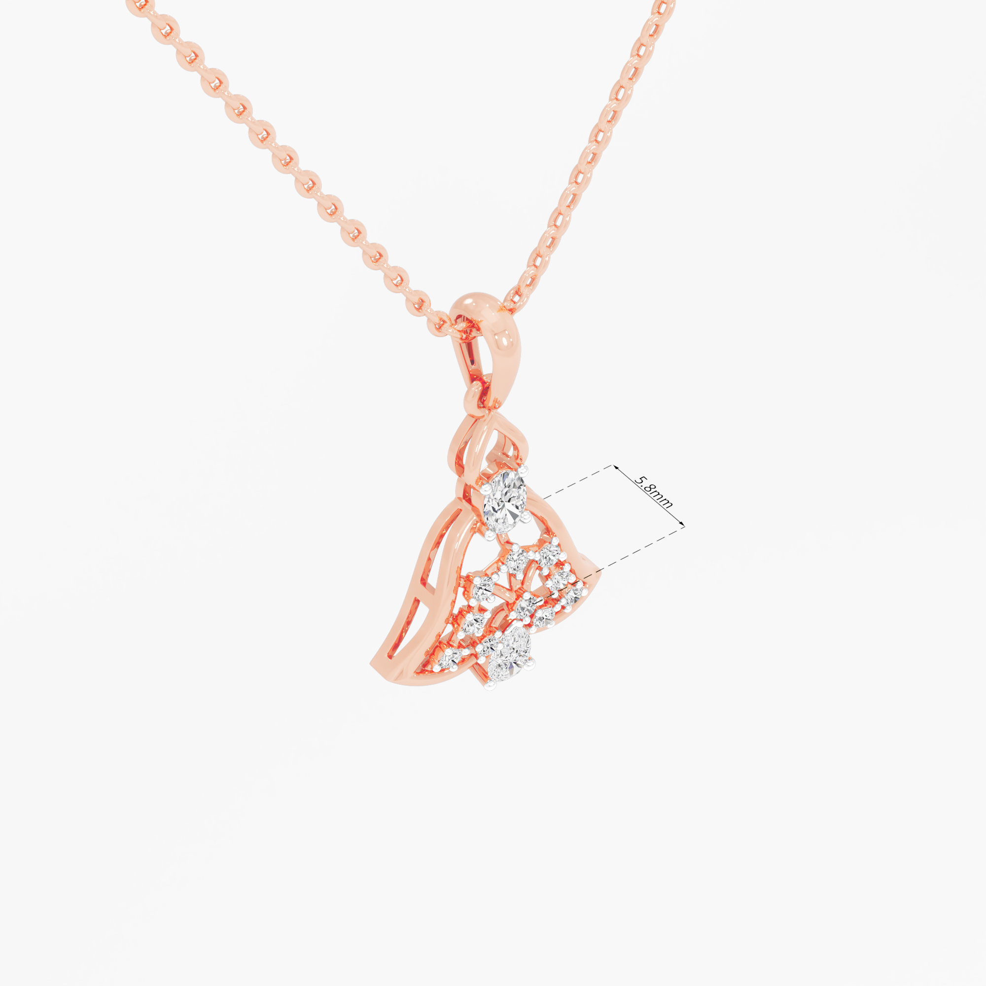 Gentle Chime Diamond Pendants | Pendant Only in 9KT Rose Gold (Diamond Quality: FG-VVS VS)