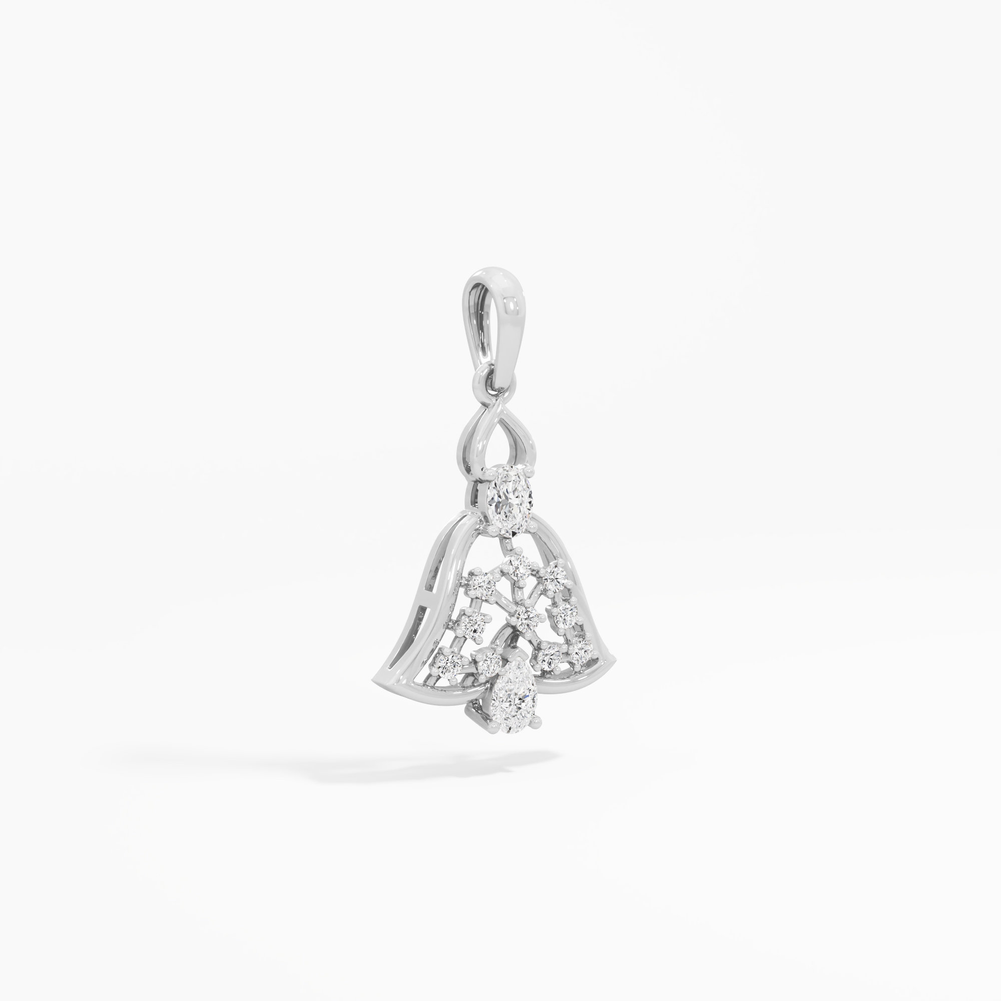 Gentle Chime Diamond Pendants | Chain Available Separately in 9KT White Gold (Diamond Quality: FG-VVS VS)