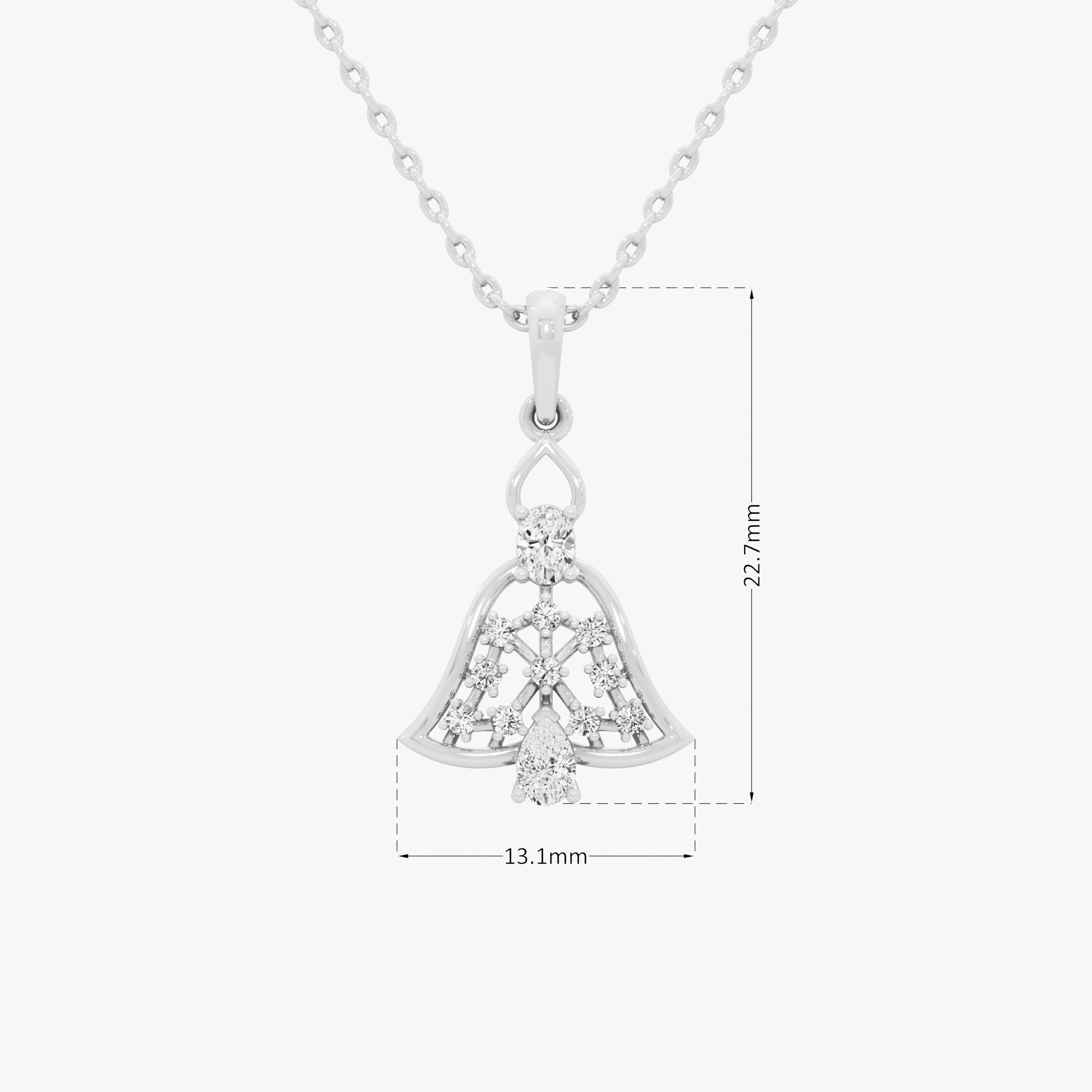 Gentle Chime Diamond Pendants | Chain Available Separately in 9KT White Gold (Diamond Quality: FG-VVS VS)