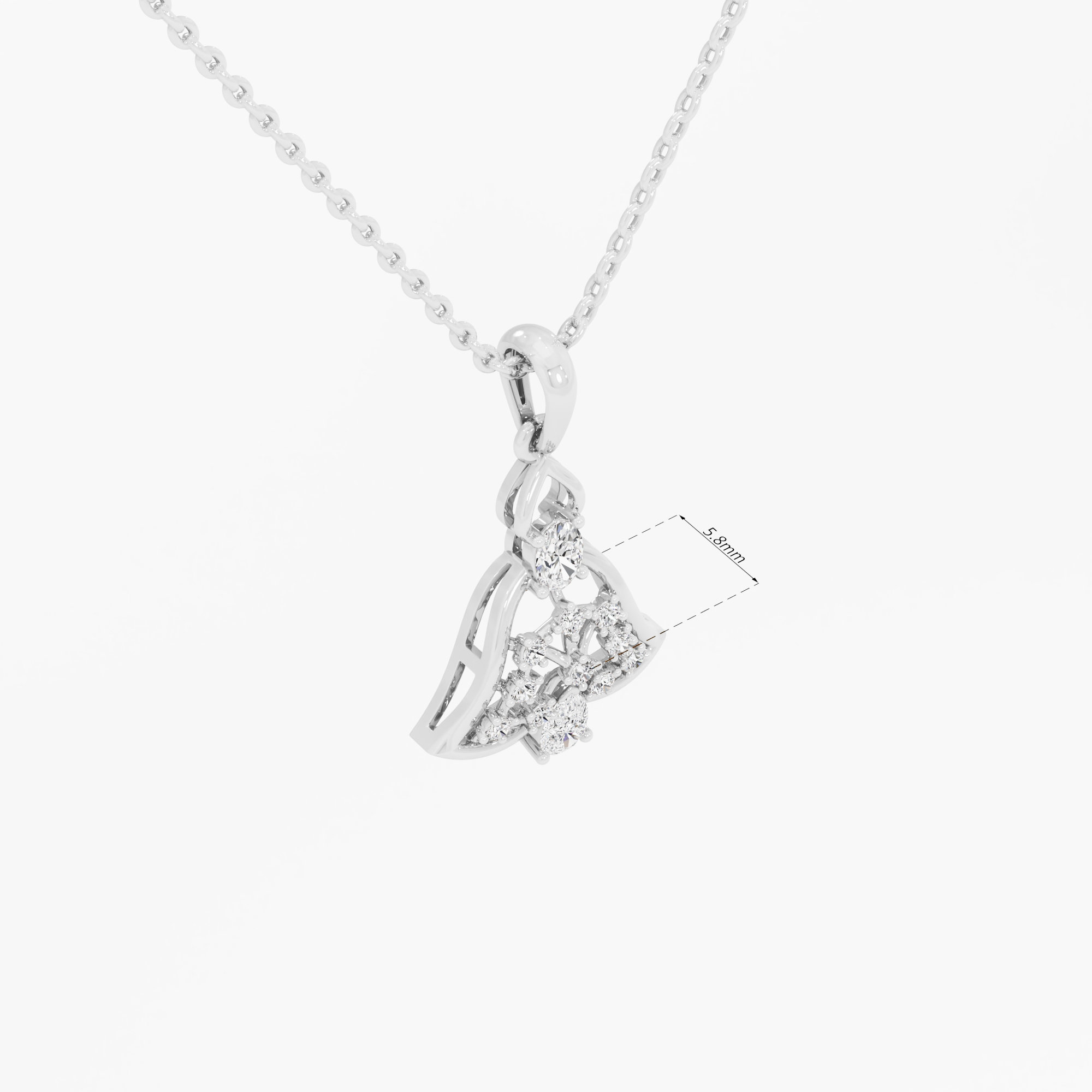 Gentle Chime Diamond Pendants | Chain Available Separately in 9KT White Gold (Diamond Quality: FG-VVS VS)