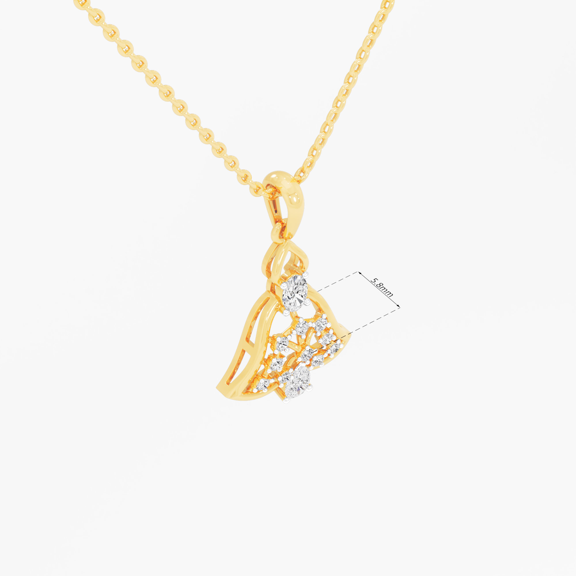 Gentle Chime Diamond Pendants | Individual Pendant in 9KT Yellow Gold (Diamond Quality: FG-VVS VS)