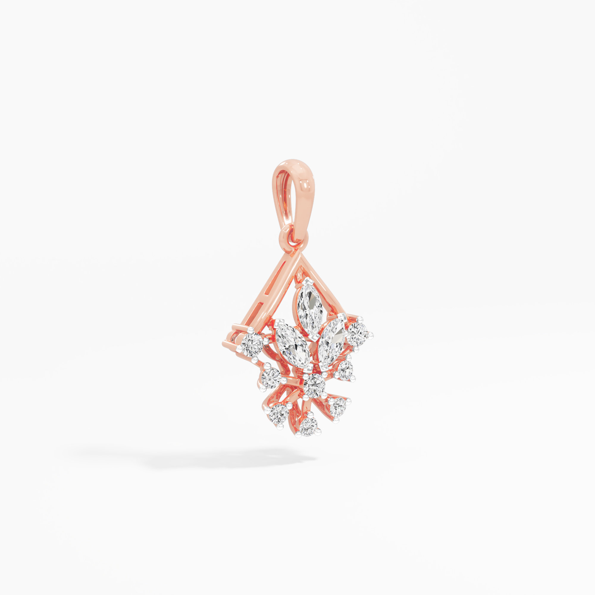 Firefly Flare Diamond Pendants | Pendant Only in 9KT Rose Gold (Diamond Quality: FG-VVS VS)