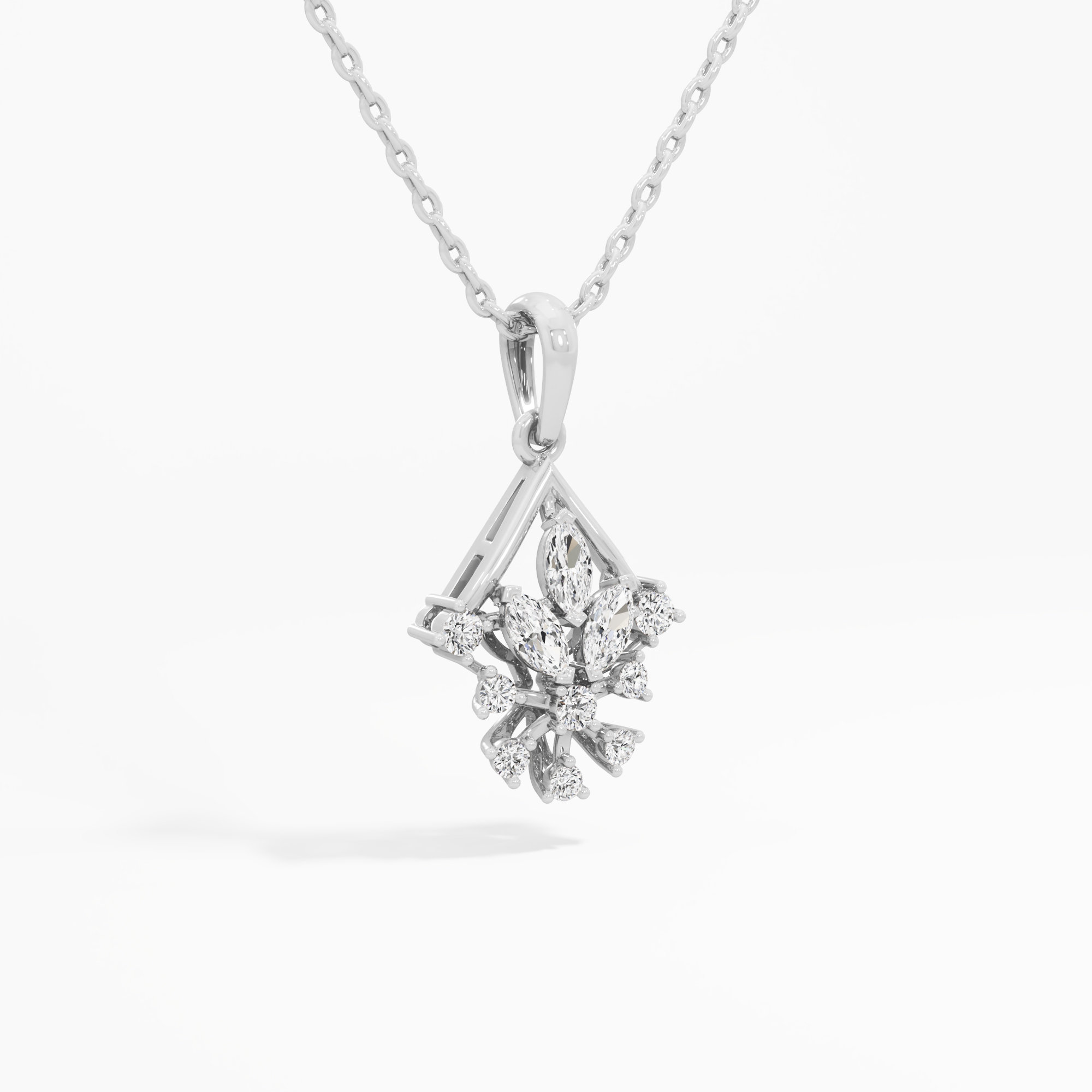 Firefly Flare Diamond Pendants | Chain Available Separately in 9KT White Gold (Diamond Quality: FG-VVS VS)