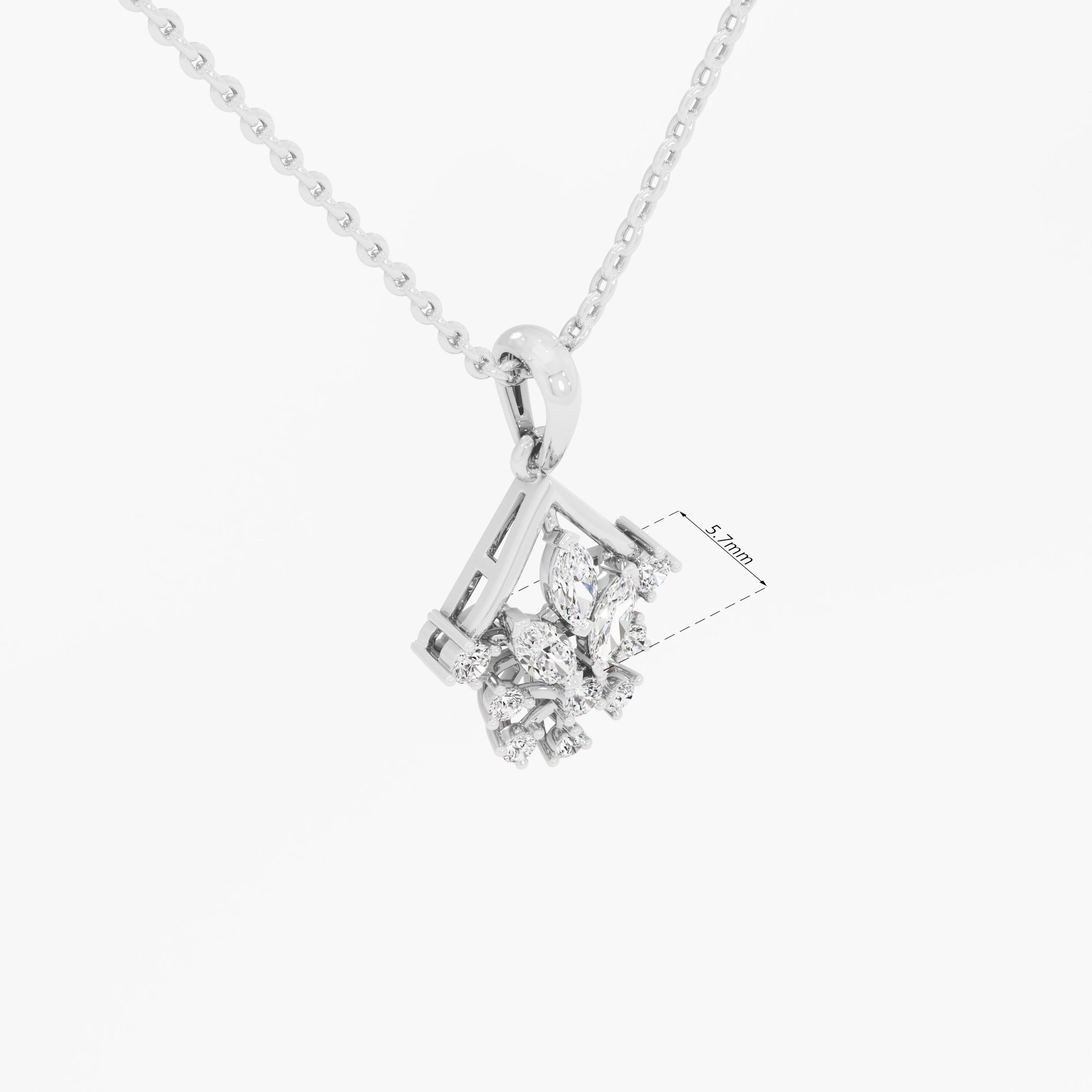Firefly Flare Diamond Pendants | Chain Available Separately in 9KT White Gold (Diamond Quality: FG-VVS VS)