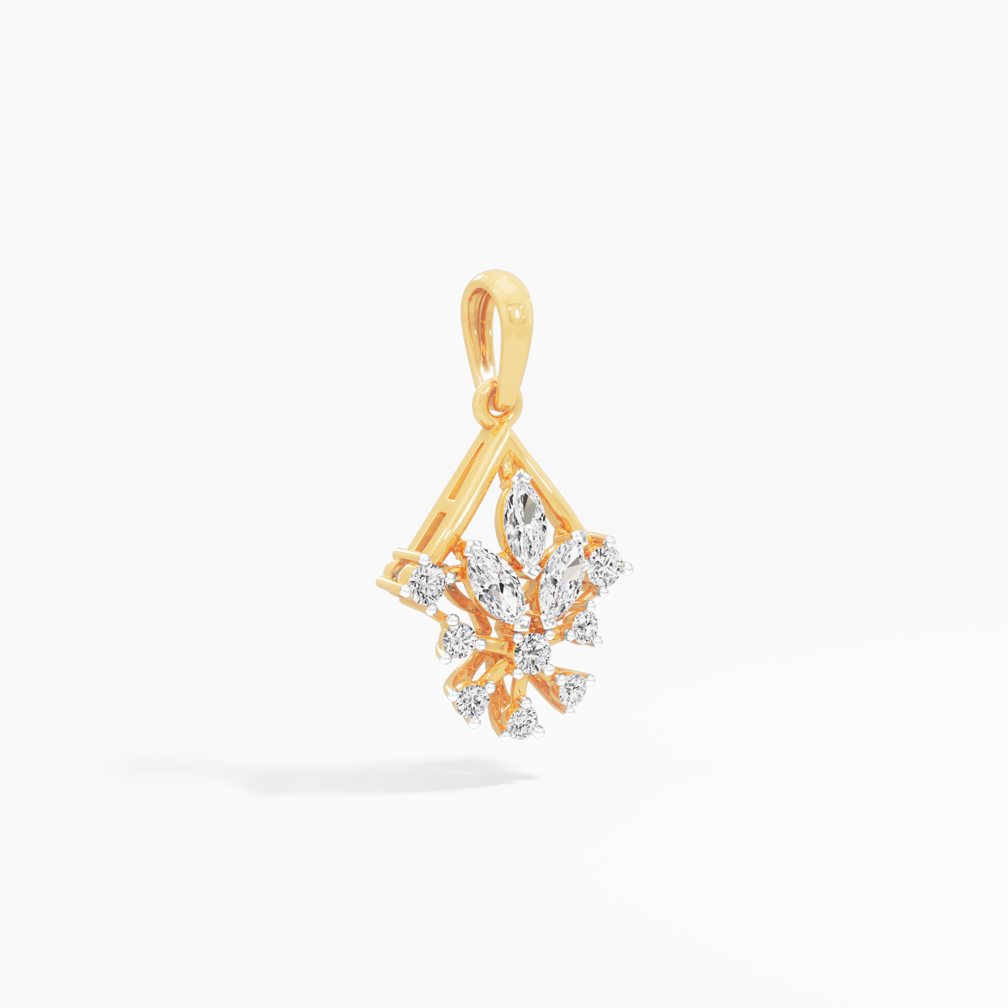 Firefly Flare Diamond Pendants | Individual Pendant in 9KT Yellow Gold (Diamond Quality: FG-VVS VS)