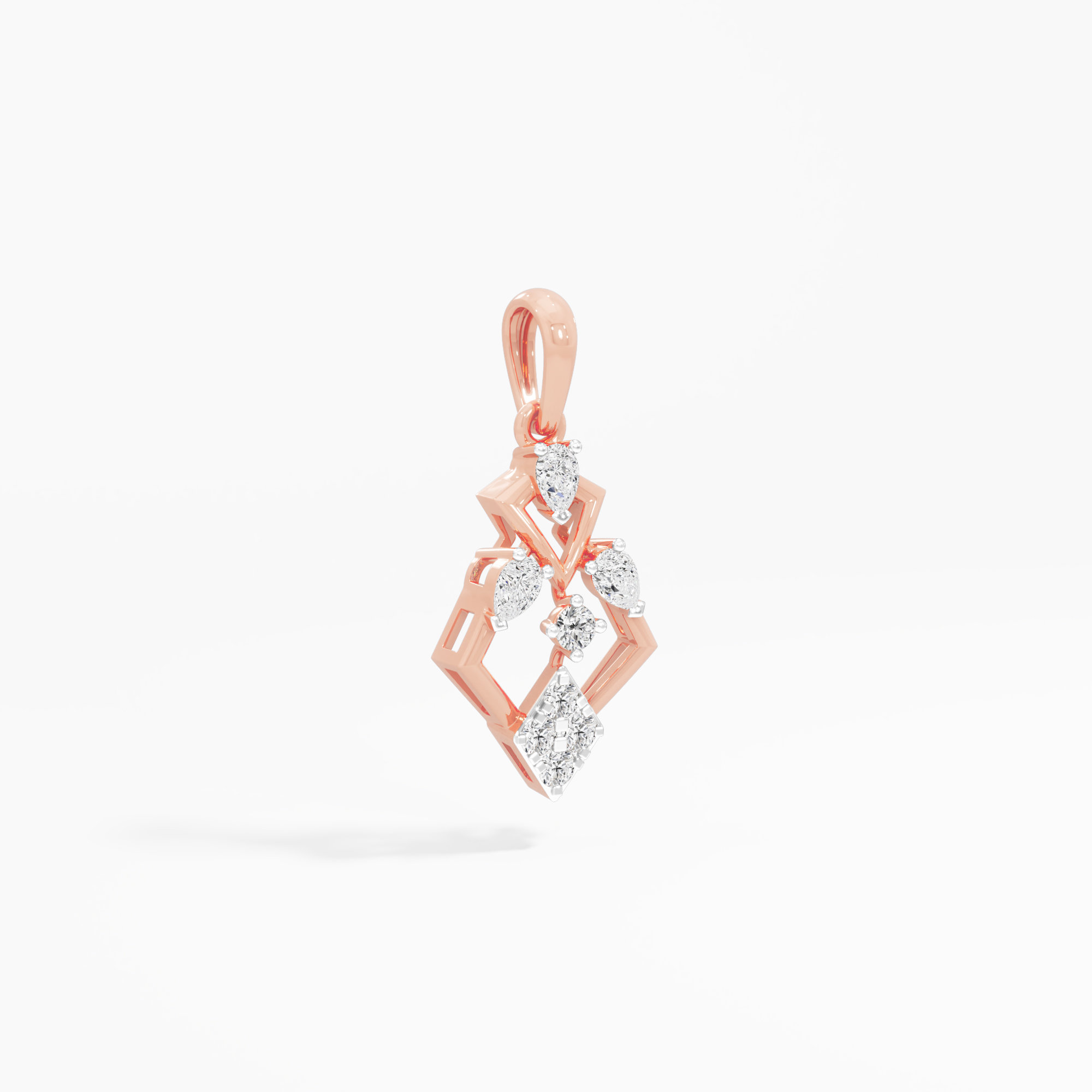 Regal Drape Diamond Pendants | Pendant Only in 9KT Rose Gold (Diamond Quality: FG-VVS VS)