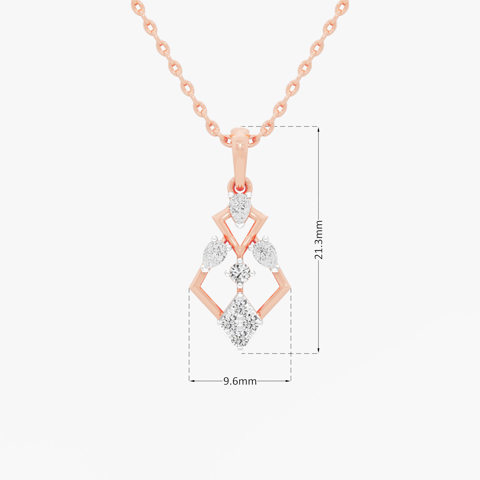 Regal Drape Diamond Pendants | Pendant Only in 9KT Rose Gold (Diamond Quality: FG-VVS VS)