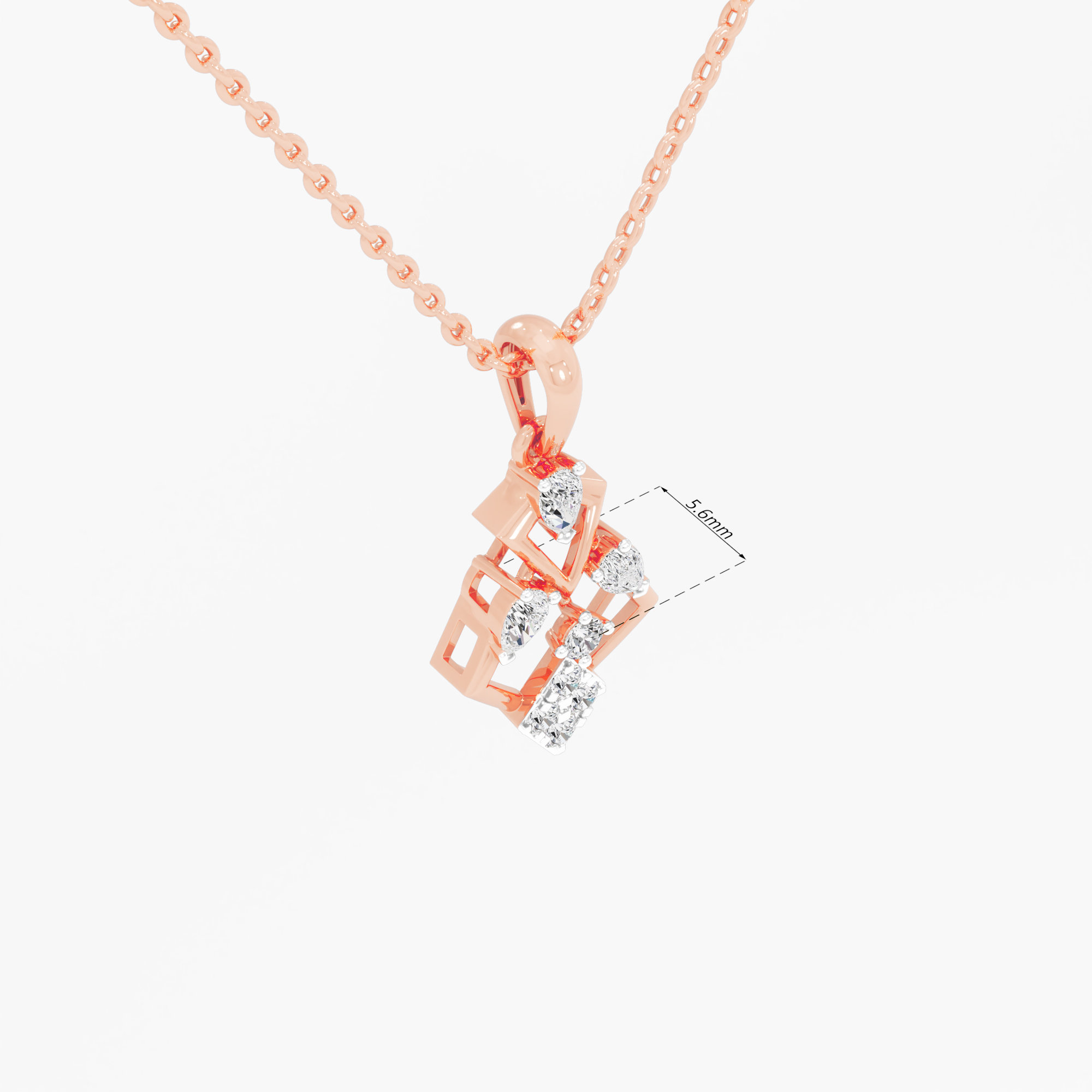 Regal Drape Diamond Pendants | Pendant Only in 9KT Rose Gold (Diamond Quality: FG-VVS VS)
