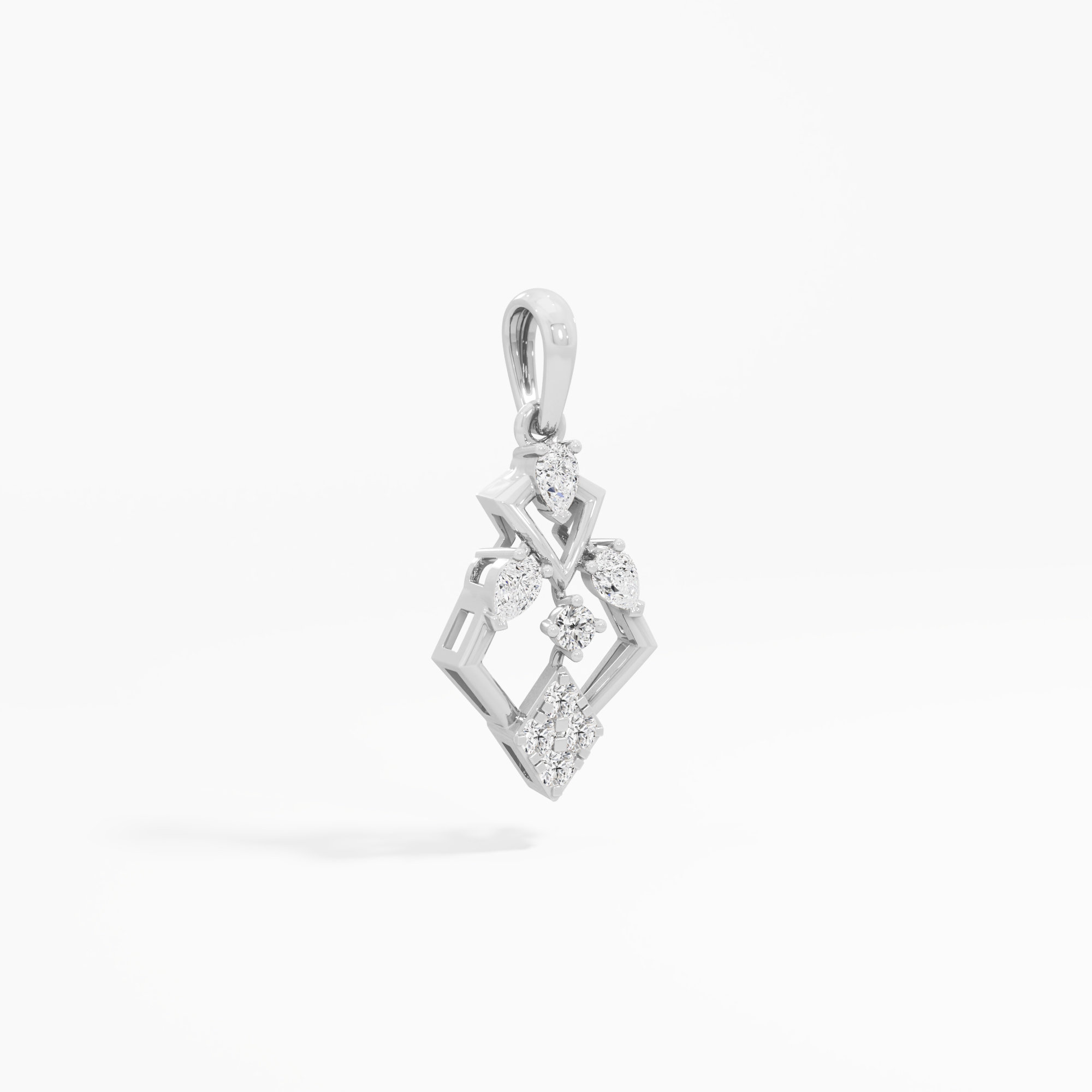 Regal Drape Diamond Pendants | Chain Available Separately in 9KT White Gold (Diamond Quality: FG-VVS VS)
