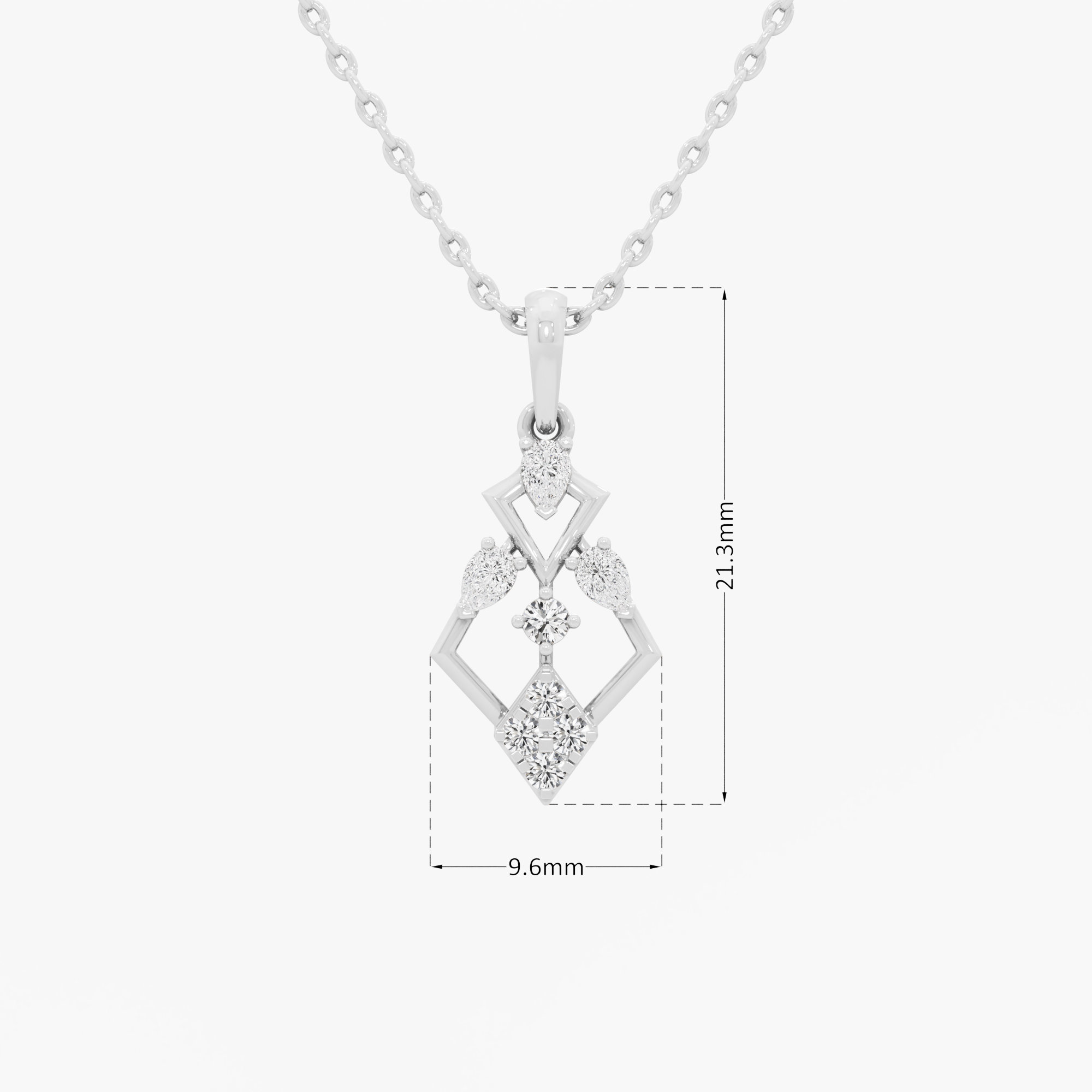 Regal Drape Diamond Pendants | Chain Available Separately in 9KT White Gold (Diamond Quality: FG-VVS VS)