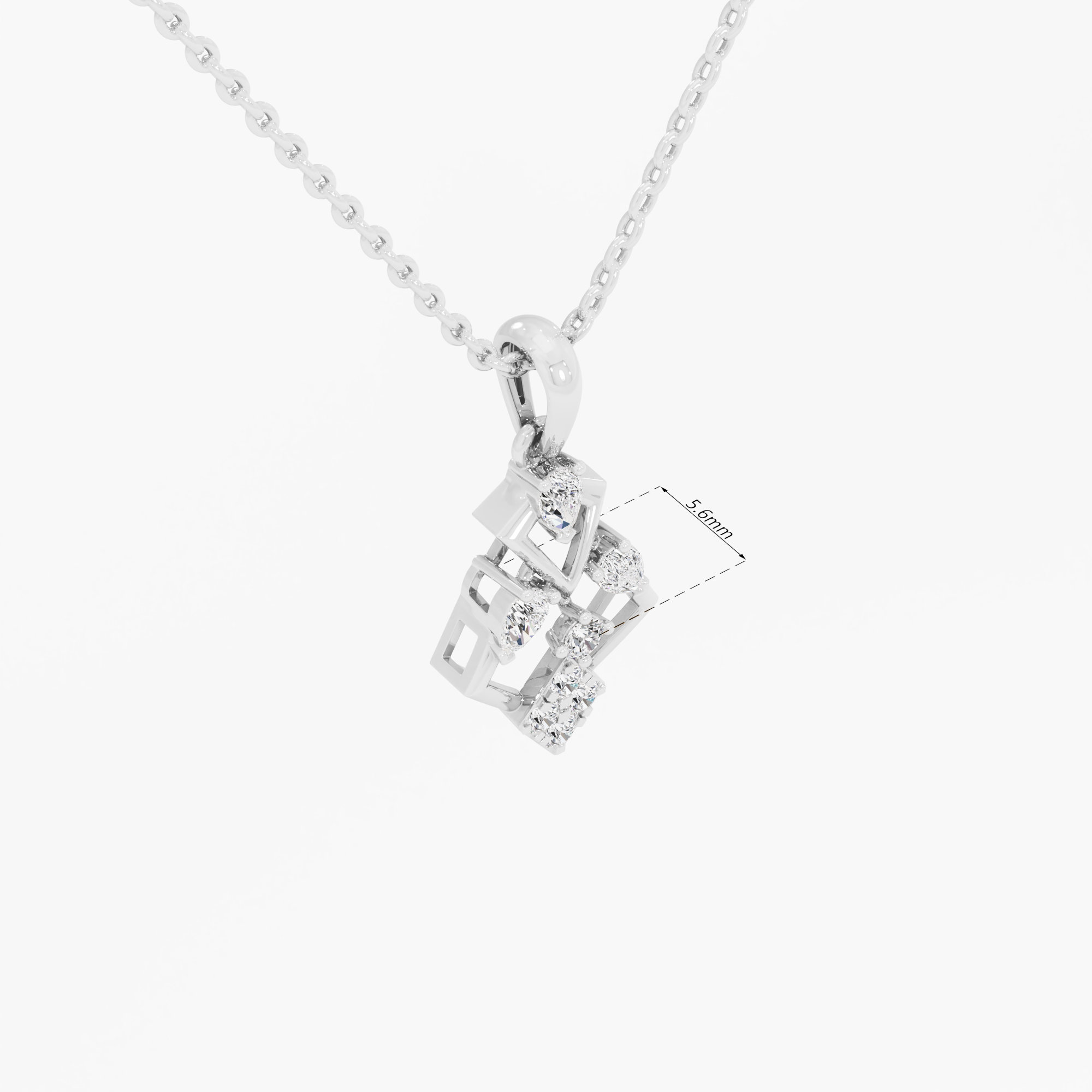 Regal Drape Diamond Pendants | Chain Available Separately in 9KT White Gold (Diamond Quality: FG-VVS VS)