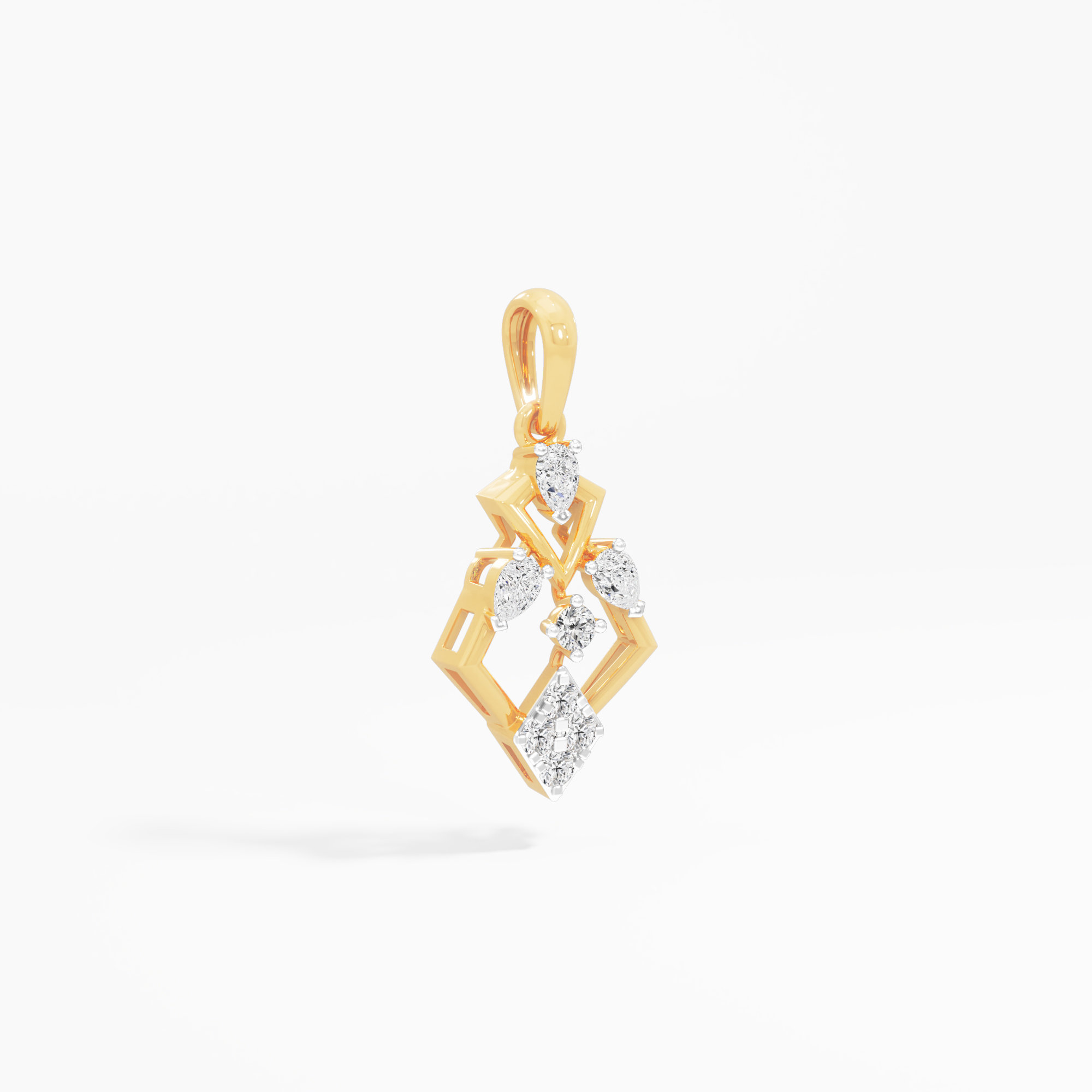 Regal Drape Diamond Pendants | Individual Pendant in 9KT Yellow Gold (Diamond Quality: FG-VVS VS)