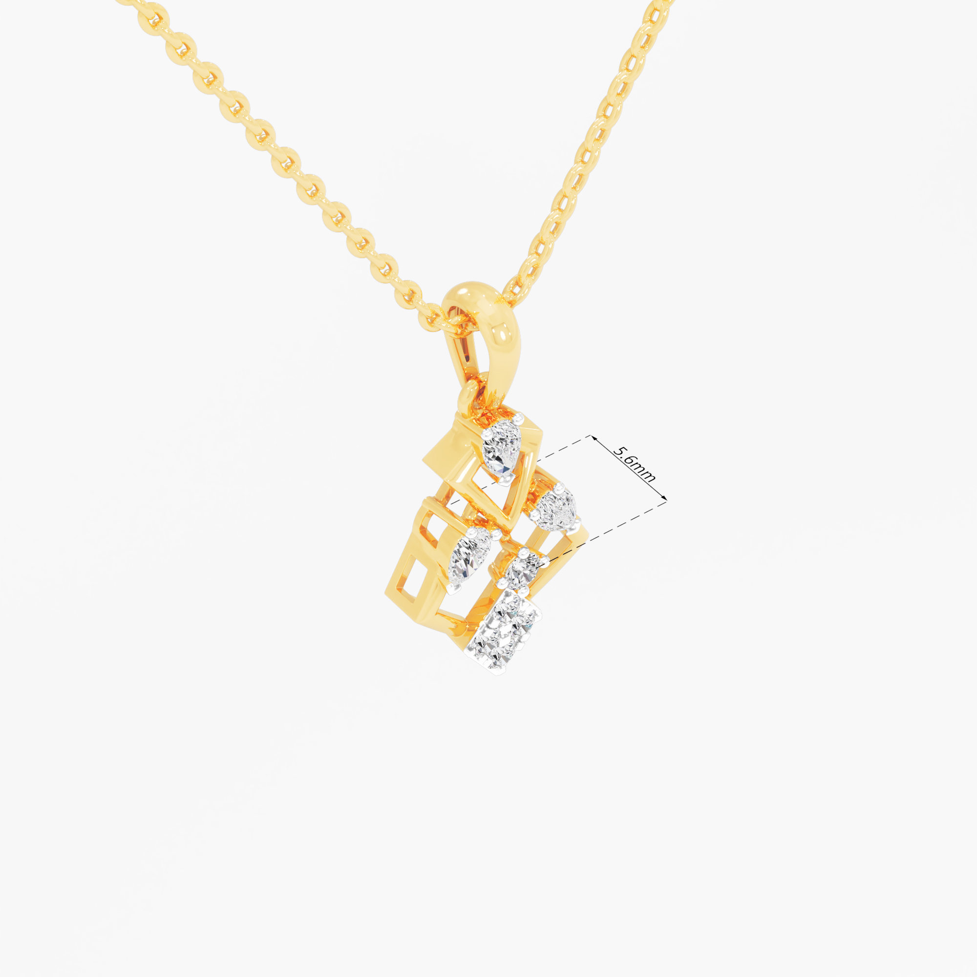 Regal Drape Diamond Pendants | Individual Pendant in 9KT Yellow Gold (Diamond Quality: FG-VVS VS)