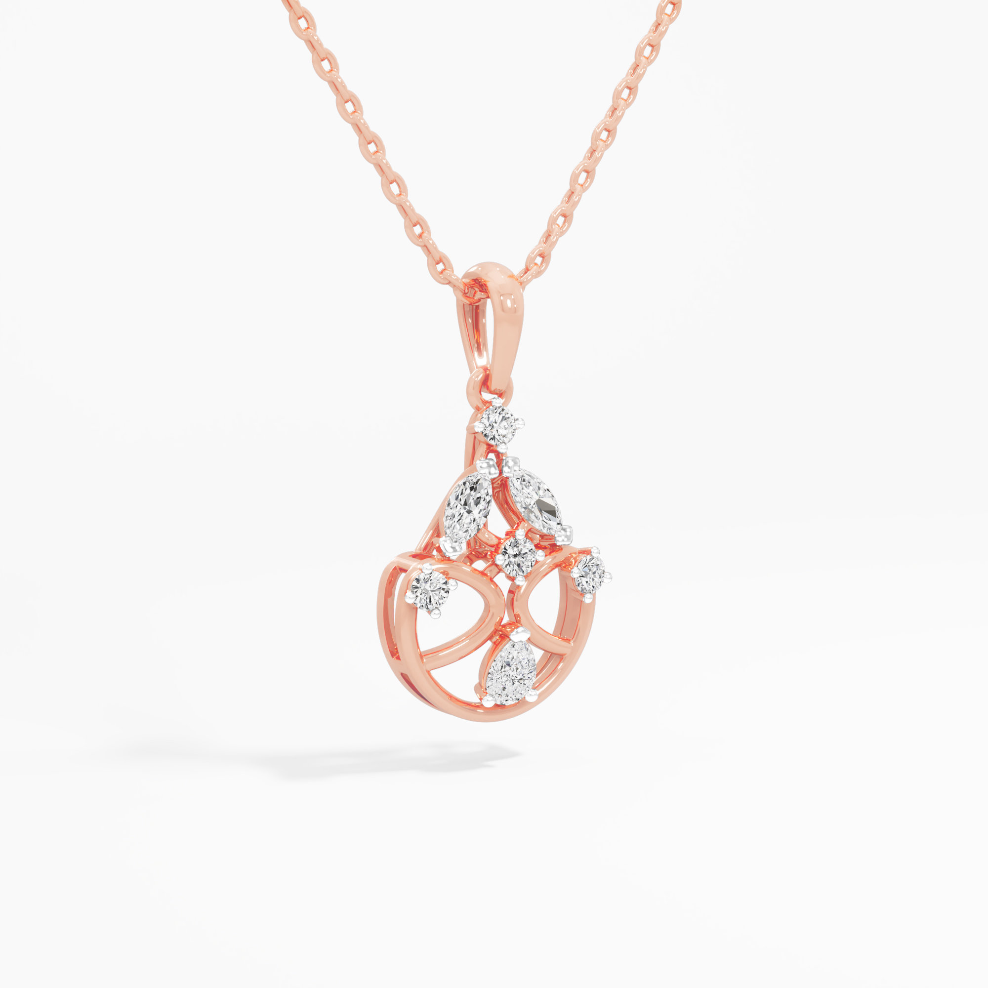 Celestial Wheel Diamond Pendants | Pendant Only in 9KT Rose Gold (Diamond Quality: FG-VVS VS)