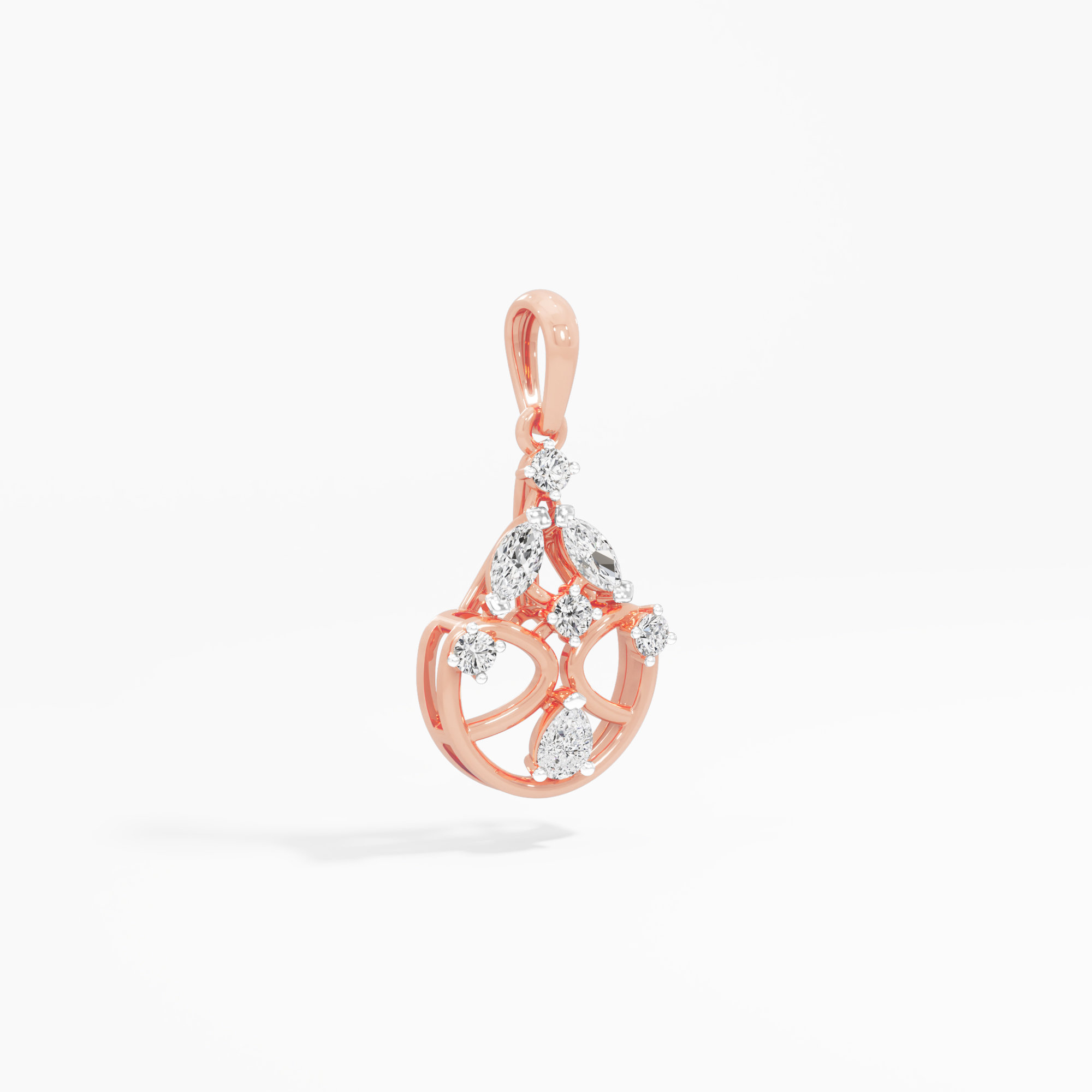 Celestial Wheel Diamond Pendants | Pendant Only in 9KT Rose Gold (Diamond Quality: FG-VVS VS)