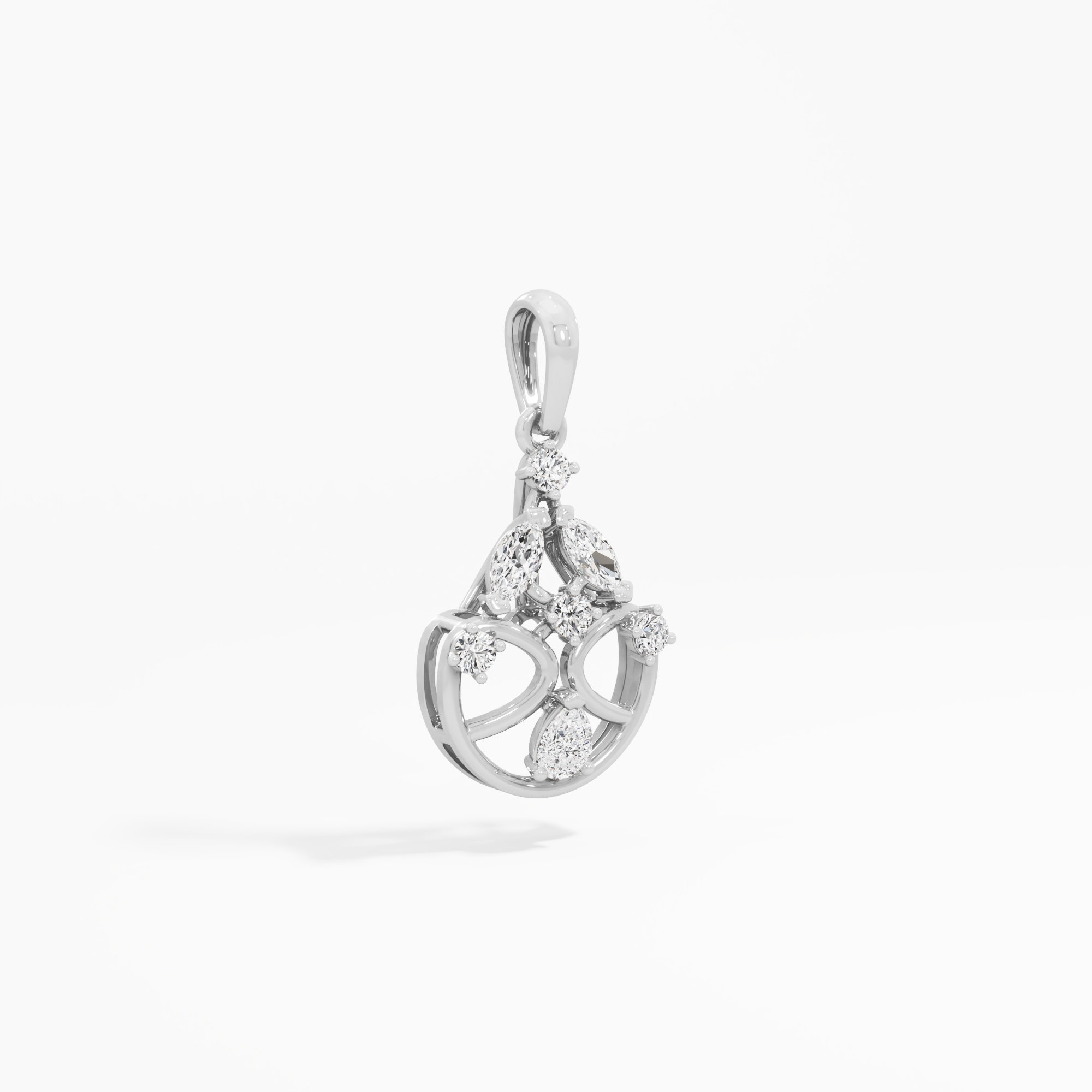 Celestial Wheel Diamond Pendants | Chain Available Separately in 9KT White Gold (Diamond Quality: FG-VVS VS)