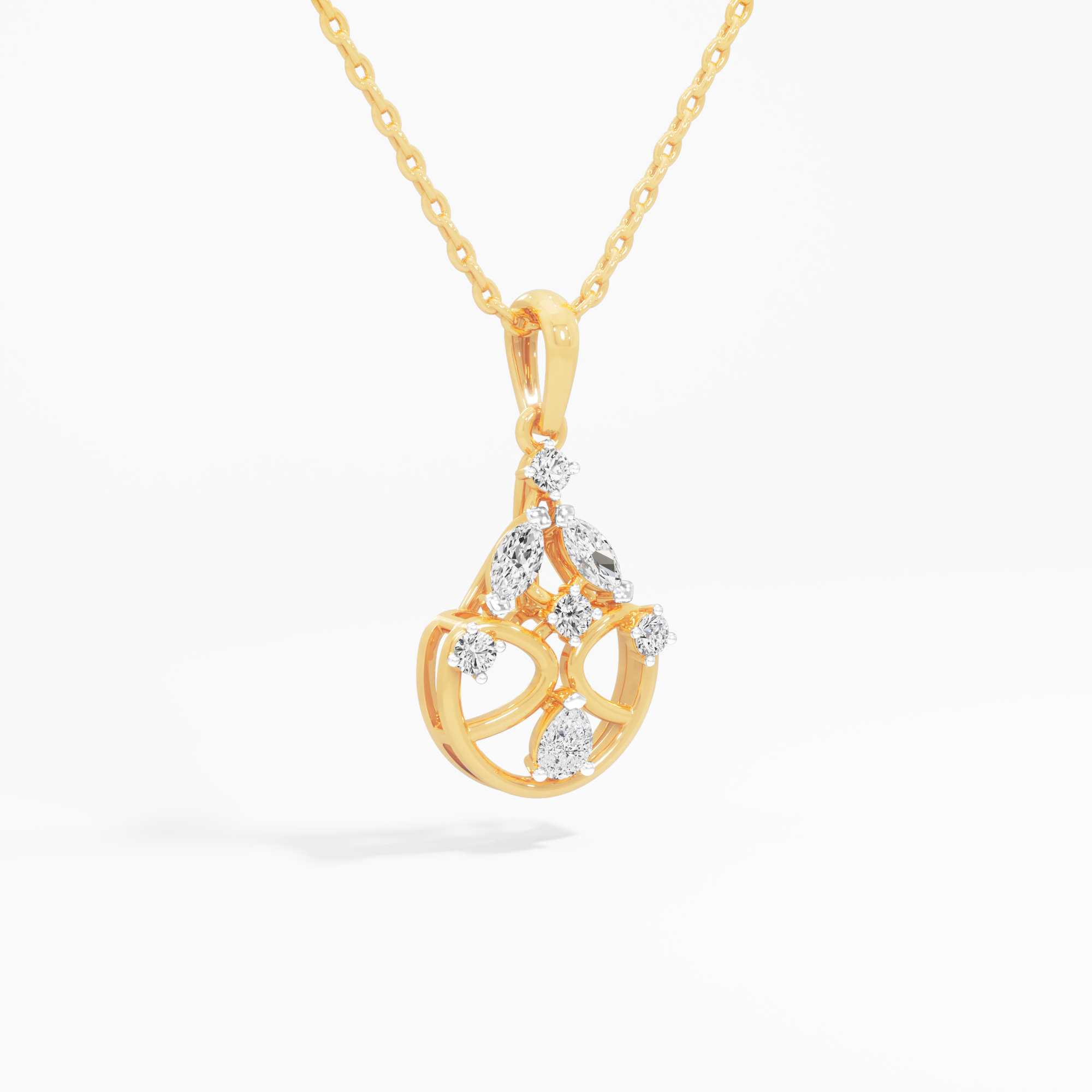 Celestial Wheel Diamond Pendants | Individual Pendant in 9KT Yellow Gold (Diamond Quality: FG-VVS VS)