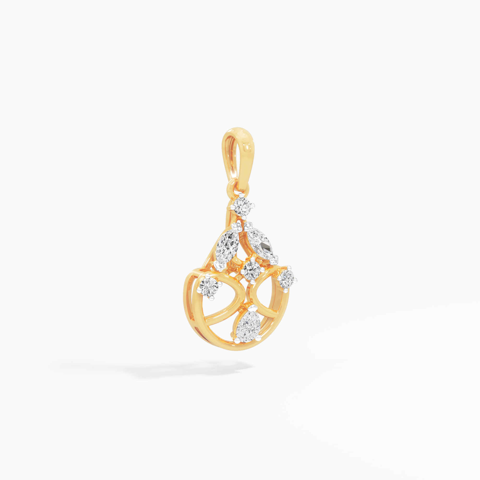 Celestial Wheel Diamond Pendants | Individual Pendant in 9KT Yellow Gold (Diamond Quality: FG-VVS VS)