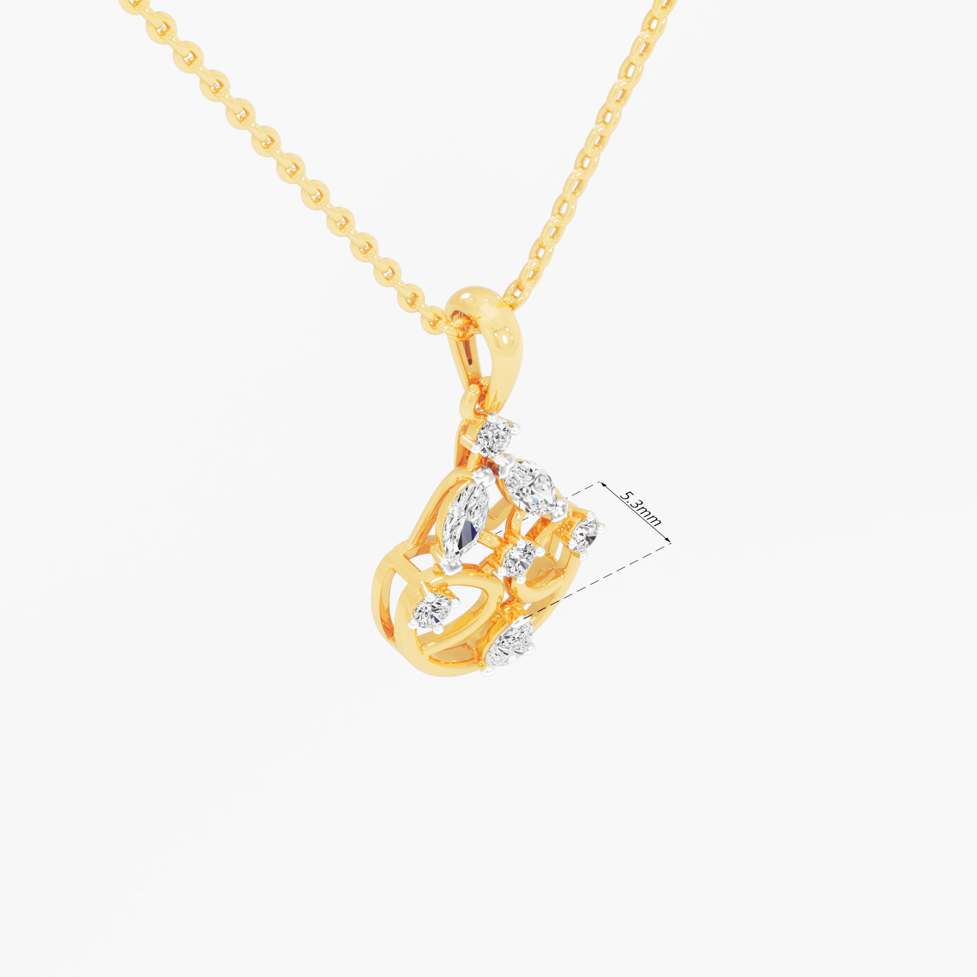 Celestial Wheel Diamond Pendants | Individual Pendant in 9KT Yellow Gold (Diamond Quality: FG-VVS VS)