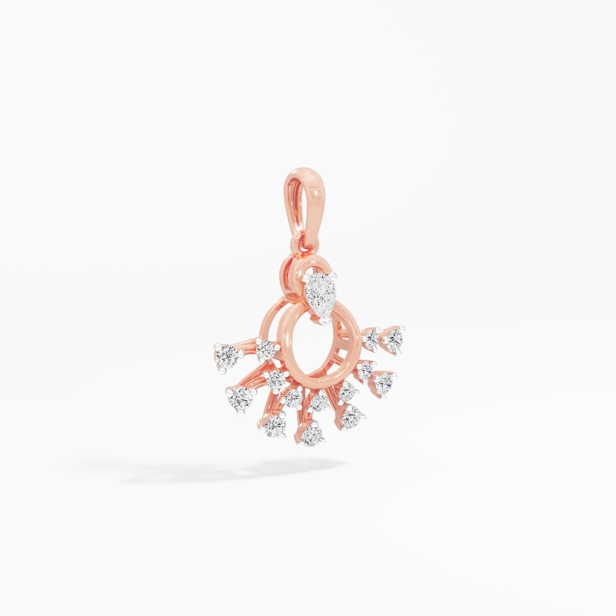 Daybreak Circle Diamond Pendants | Pendant Only in 9KT Rose Gold (Diamond Quality: FG-VVS VS)