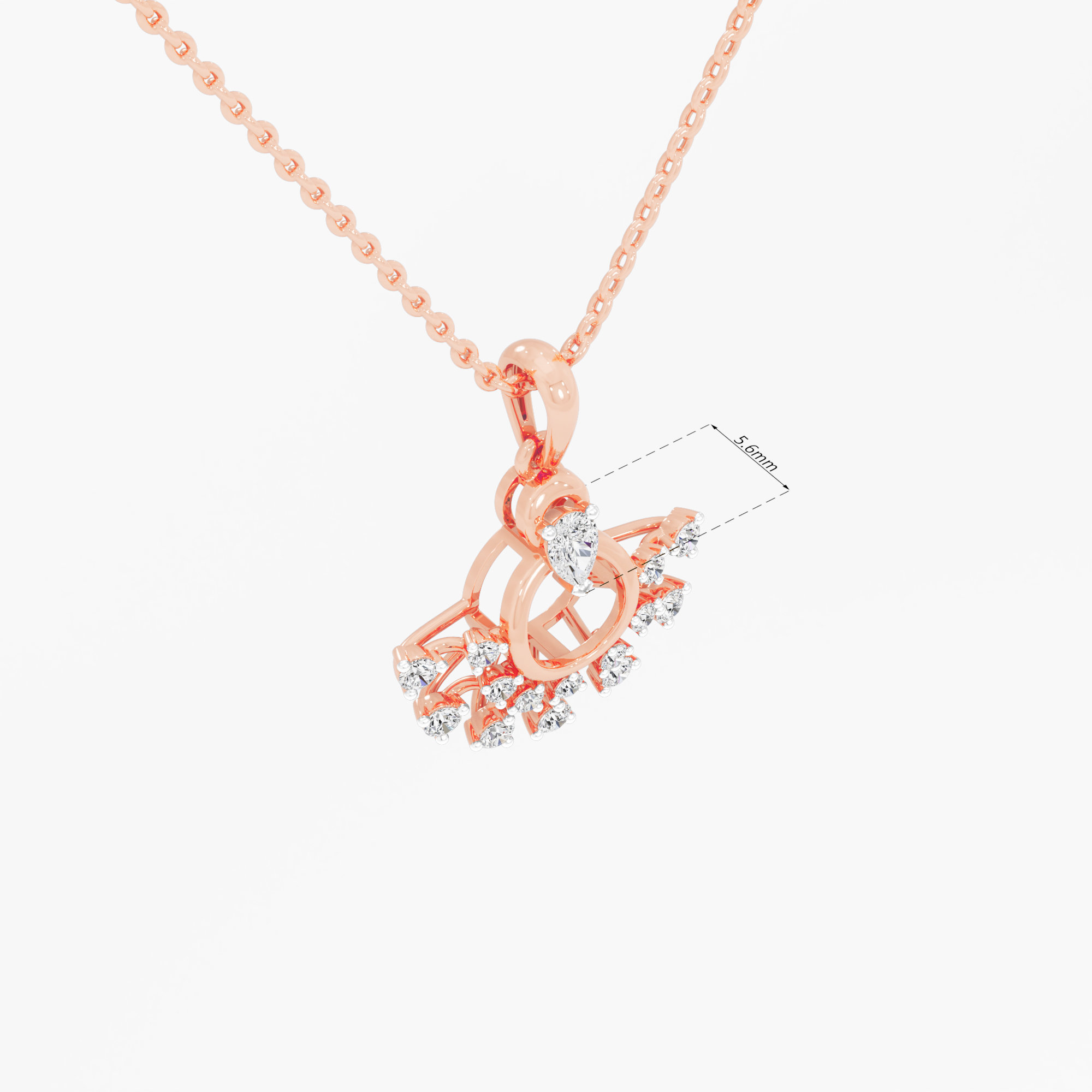 Daybreak Circle Diamond Pendants | Pendant Only in 9KT Rose Gold (Diamond Quality: FG-VVS VS)