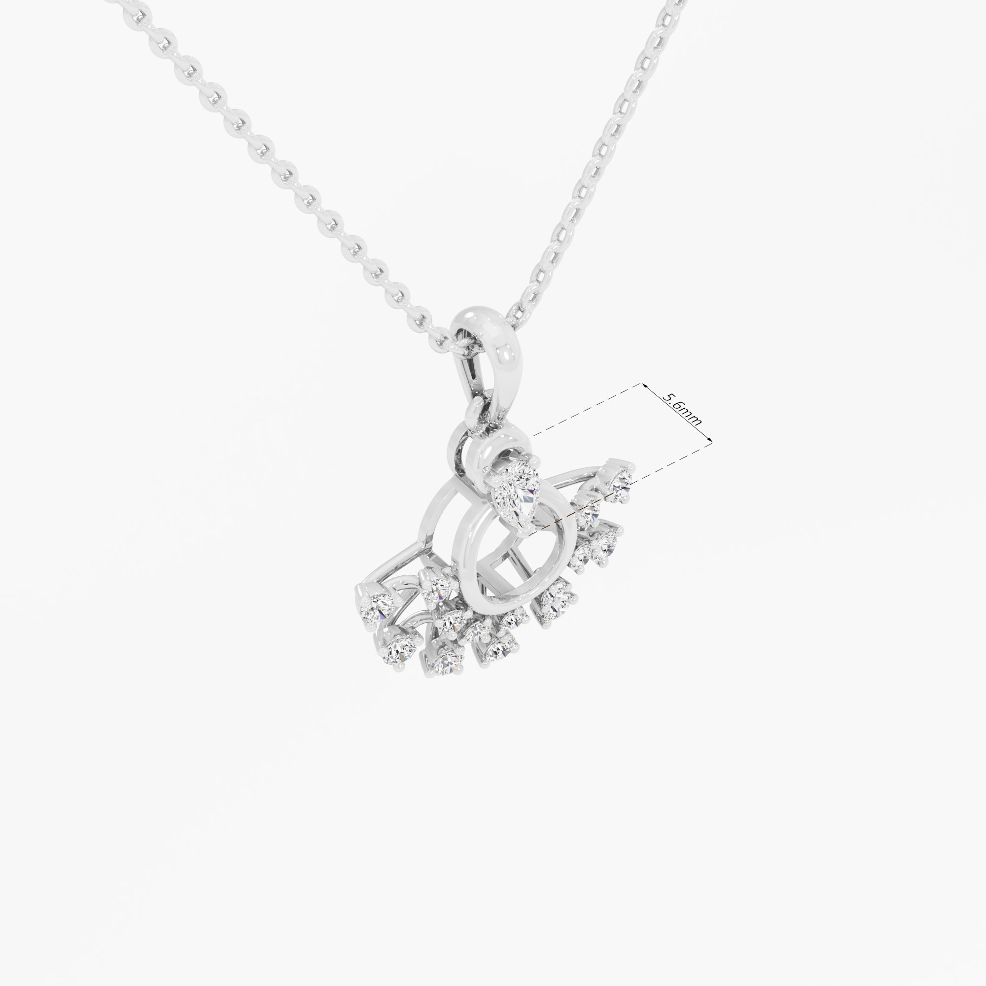 Daybreak Circle Diamond Pendants | Chain Available Separately in 9KT White Gold (Diamond Quality: FG-VVS VS)