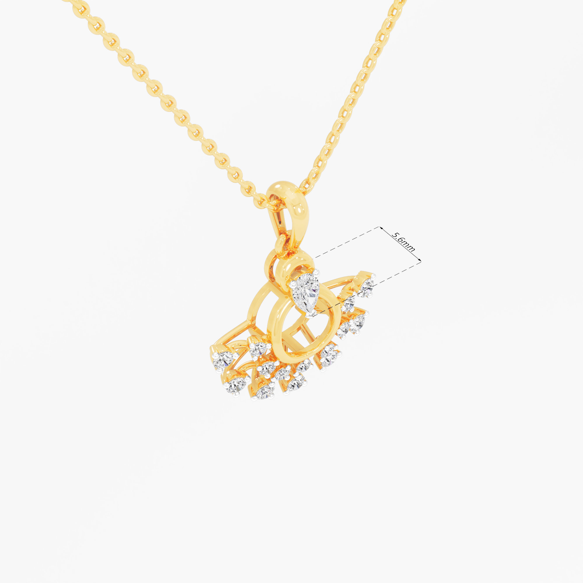 Daybreak Circle Diamond Pendants | Individual Pendant in 9KT Yellow Gold (Diamond Quality: FG-VVS VS)