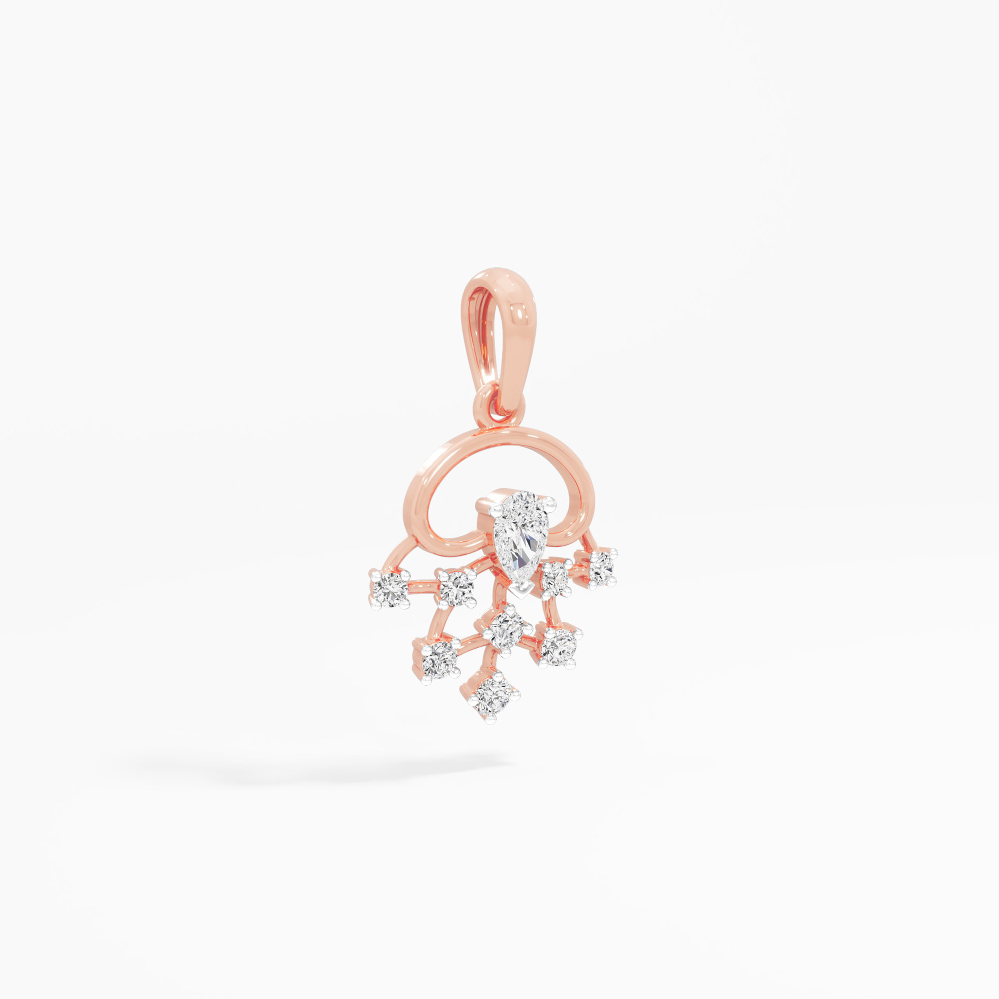 Whimsical Burst Diamond Pendants | Pendant Only in 9KT Rose Gold (Diamond Quality: FG-VVS VS)