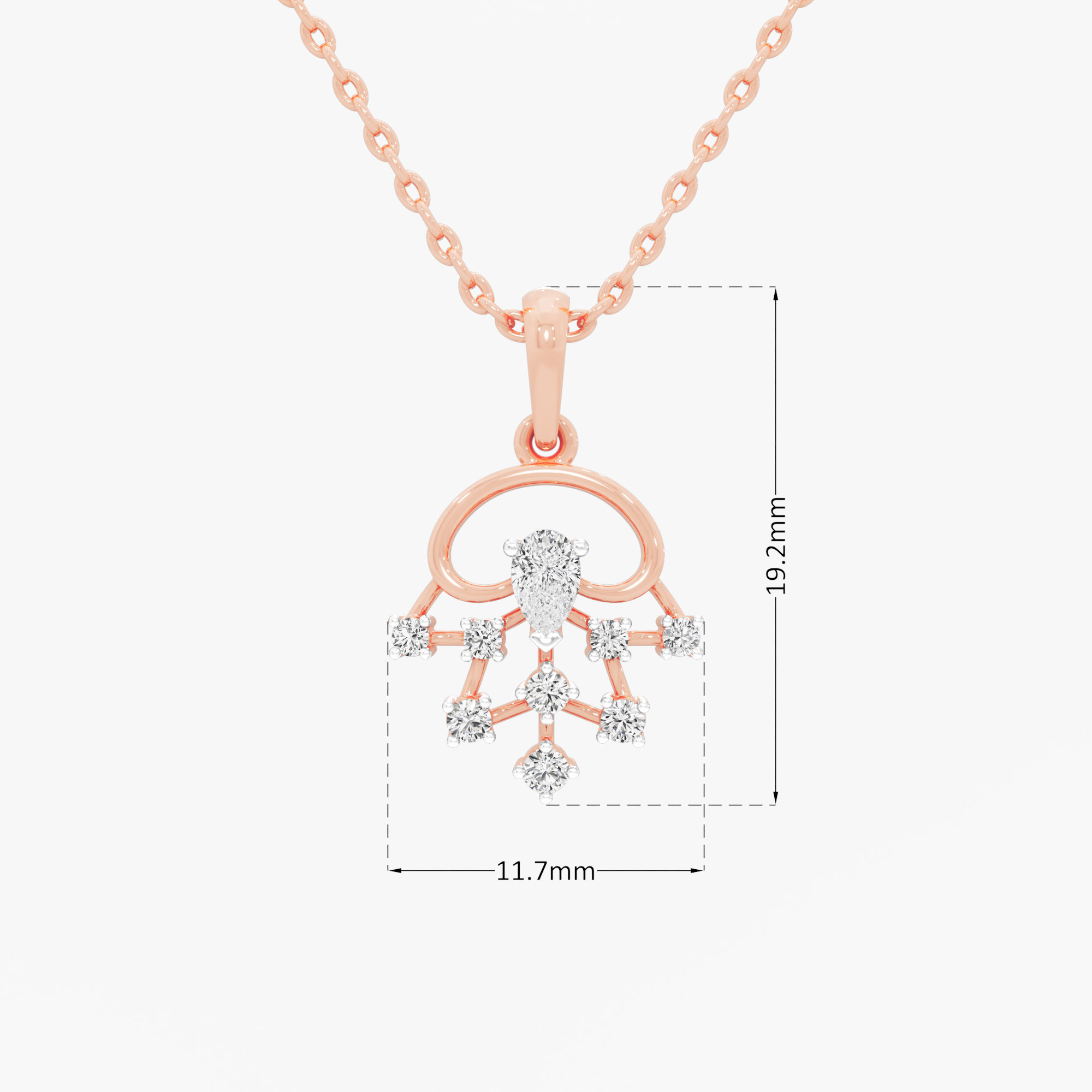 Whimsical Burst Diamond Pendants | Pendant Only in 9KT Rose Gold (Diamond Quality: FG-VVS VS)