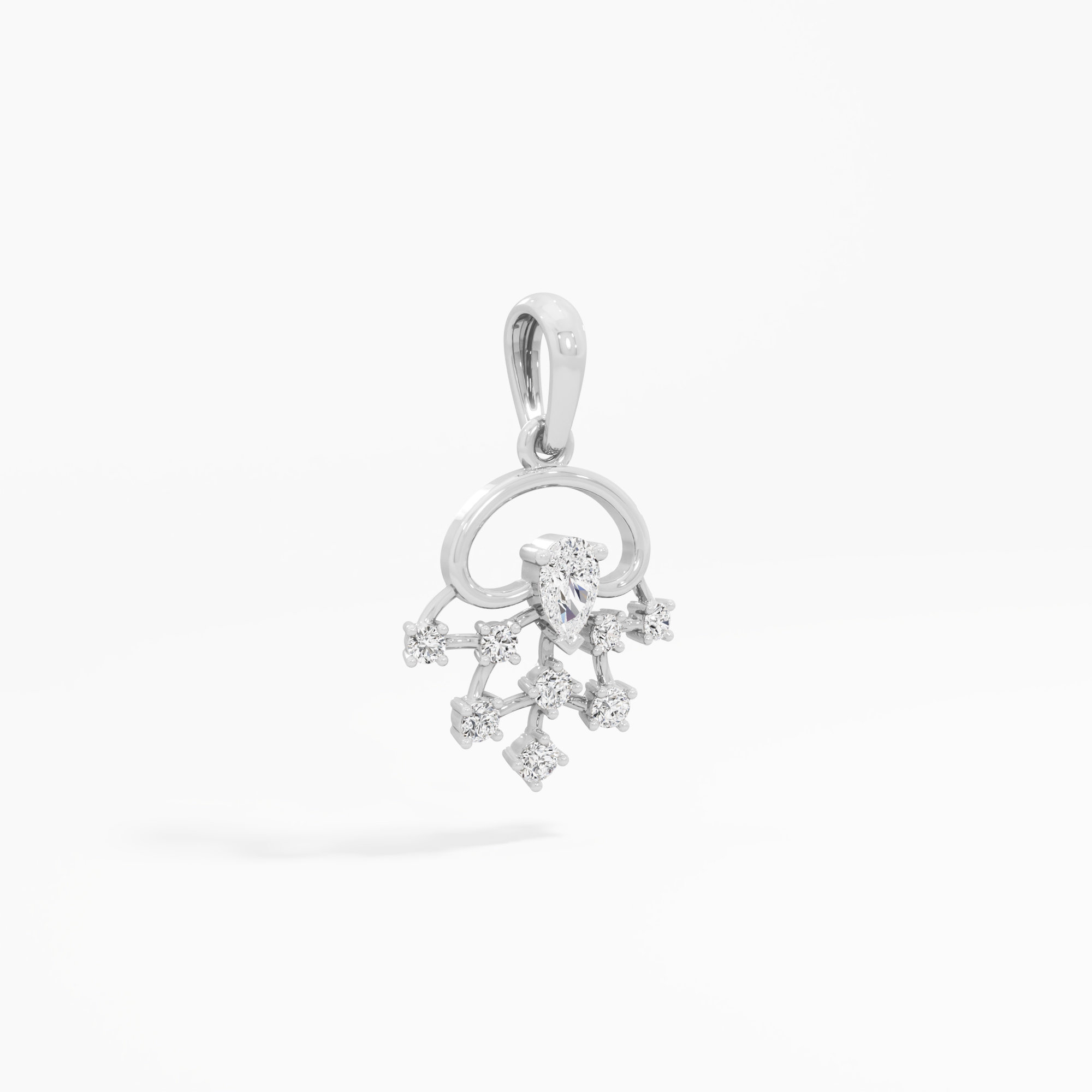 Whimsical Burst Diamond Pendants | Chain Available Separately in 9KT White Gold (Diamond Quality: FG-VVS VS)