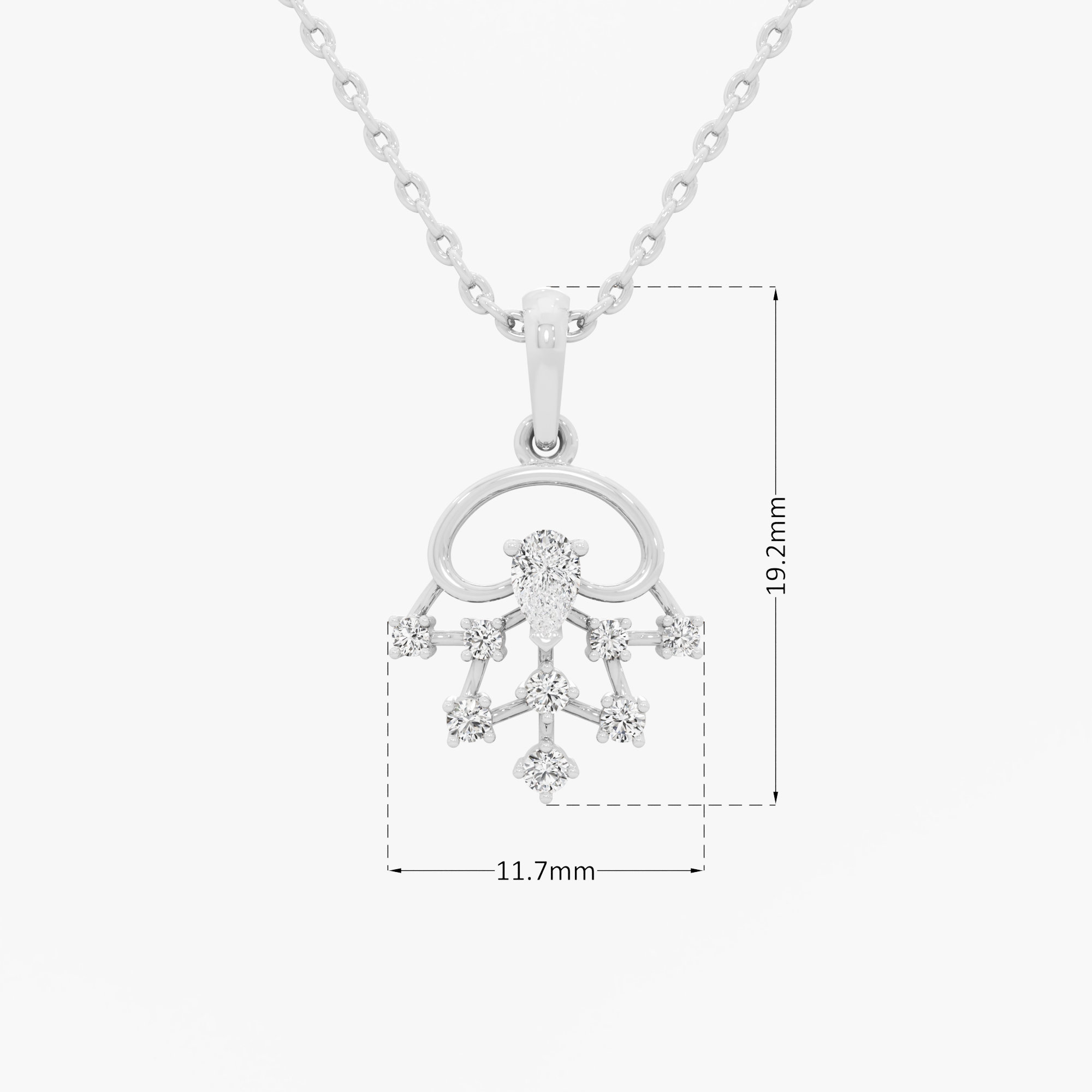 Whimsical Burst Diamond Pendants | Chain Available Separately in 9KT White Gold (Diamond Quality: FG-VVS VS)