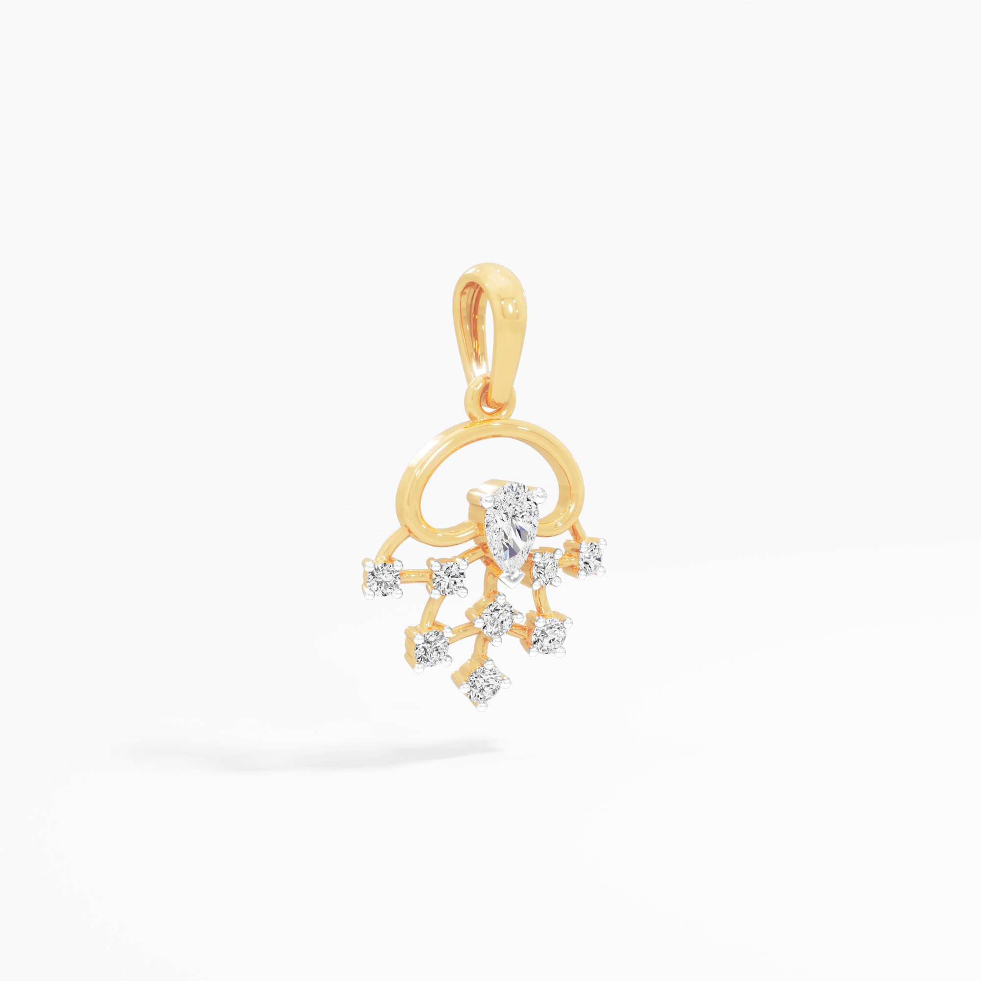 Whimsical Burst Diamond Pendants | Individual Pendant in 9KT Yellow Gold (Diamond Quality: FG-VVS VS)