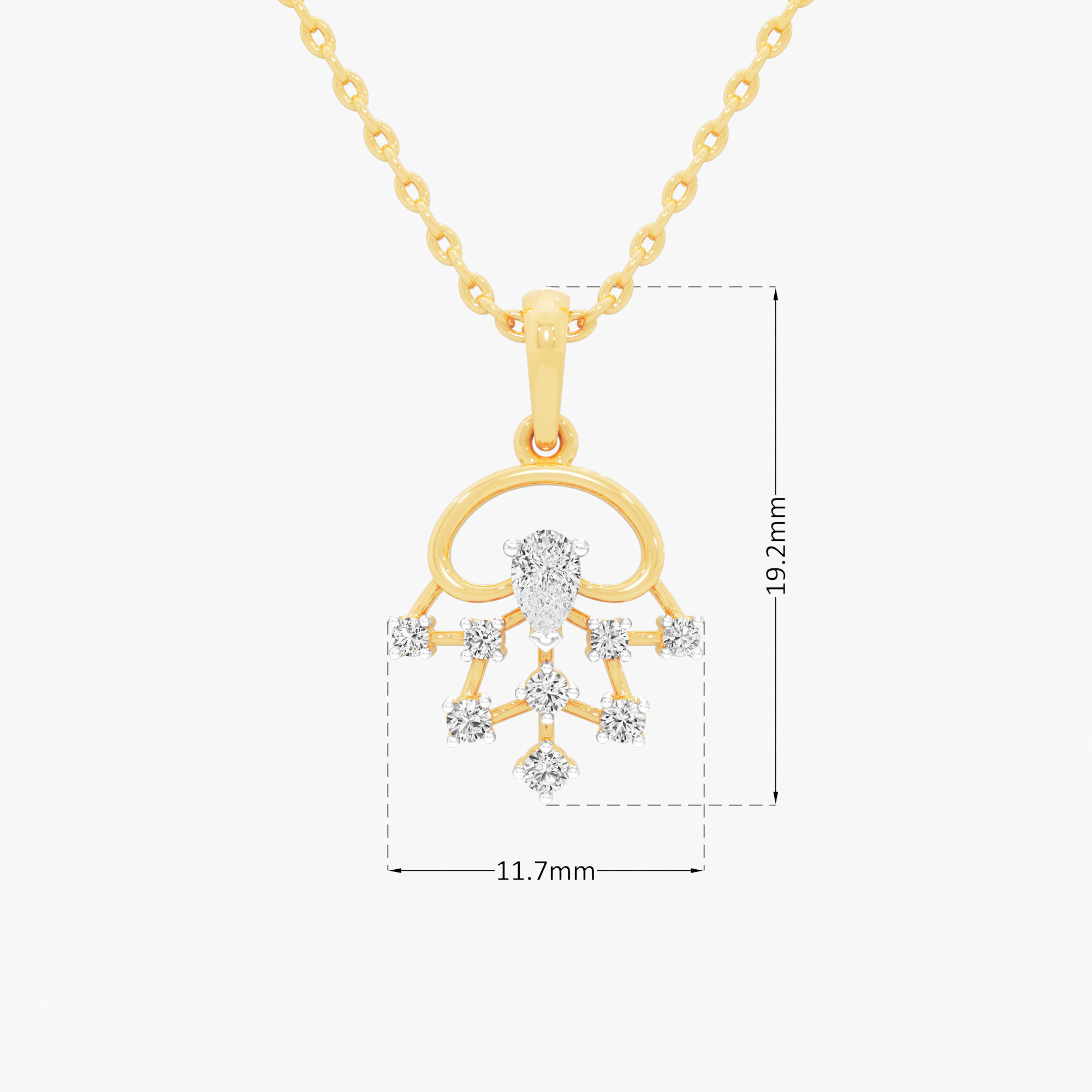 Whimsical Burst Diamond Pendants | Individual Pendant in 9KT Yellow Gold (Diamond Quality: FG-VVS VS)