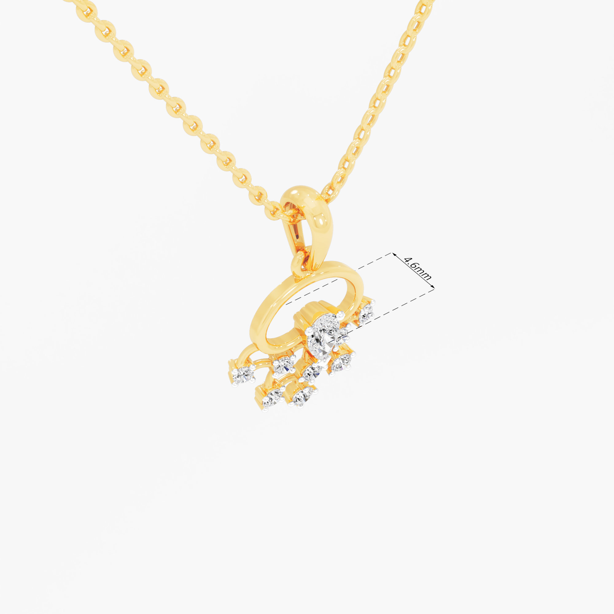 Whimsical Burst Diamond Pendants | Individual Pendant in 9KT Yellow Gold (Diamond Quality: FG-VVS VS)