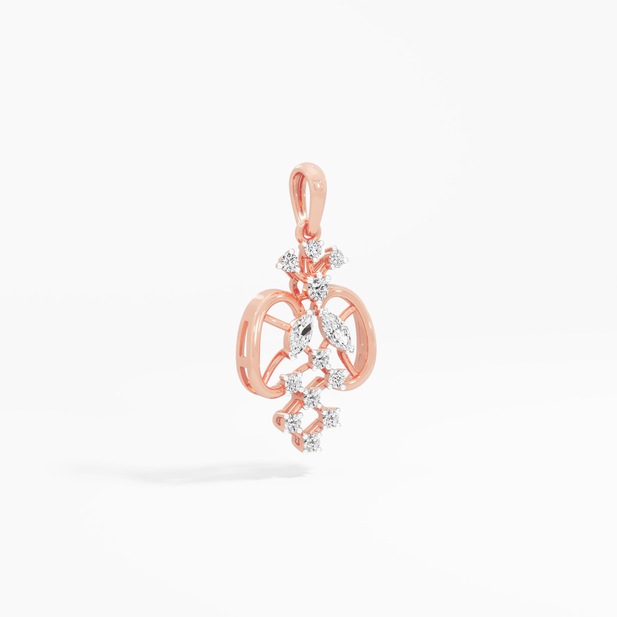 Heritage Lattice Diamond Pendants | Pendant Only in 9KT Rose Gold (Diamond Quality: FG-VVS VS)