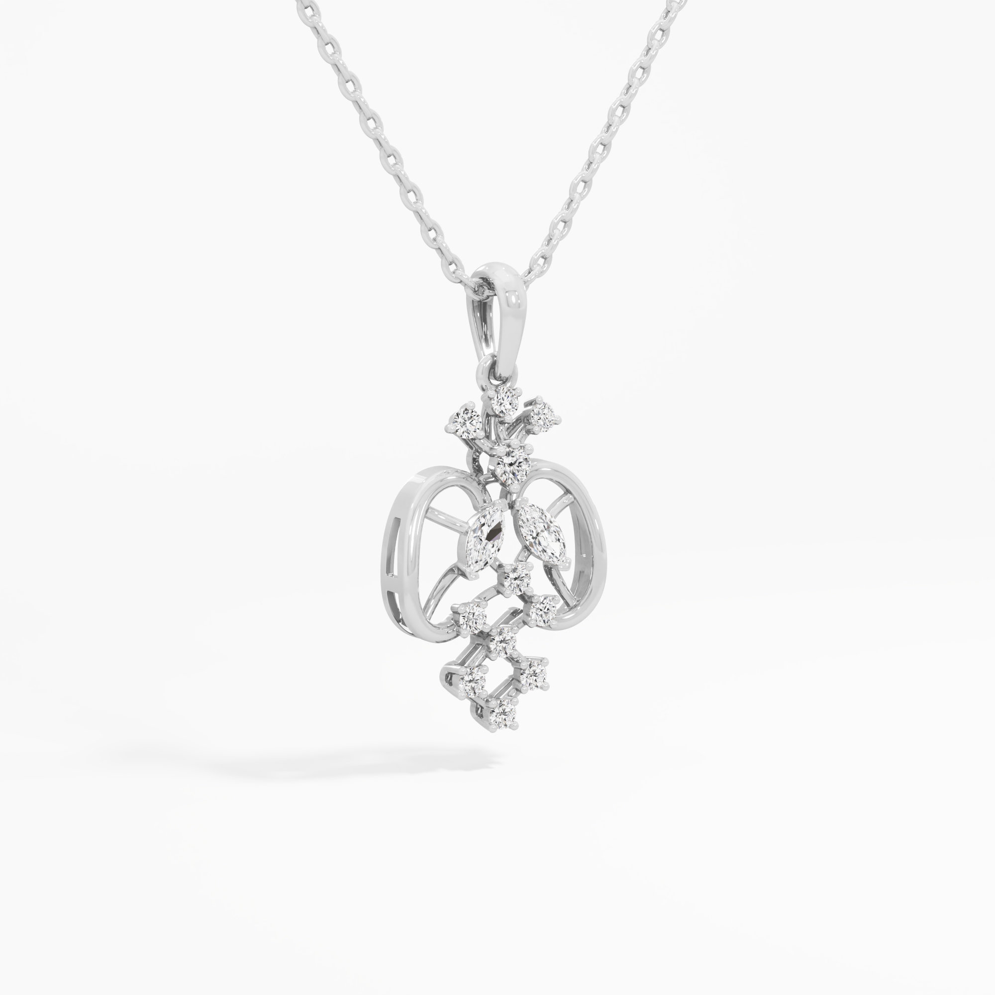 Heritage Lattice Diamond Pendants | Chain Available Separately in 9KT White Gold (Diamond Quality: FG-VVS VS)