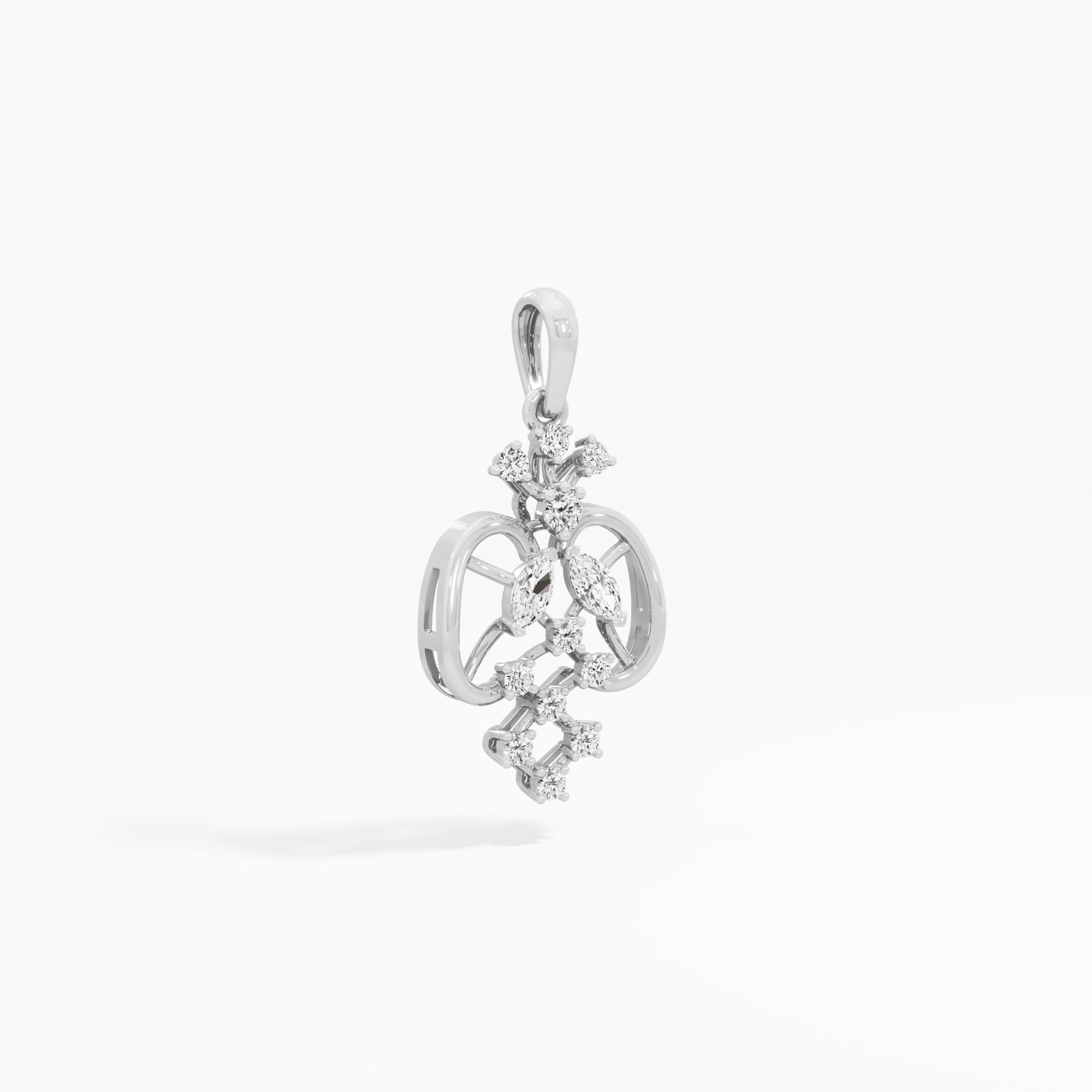 Heritage Lattice Diamond Pendants | Chain Available Separately in 9KT White Gold (Diamond Quality: FG-VVS VS)