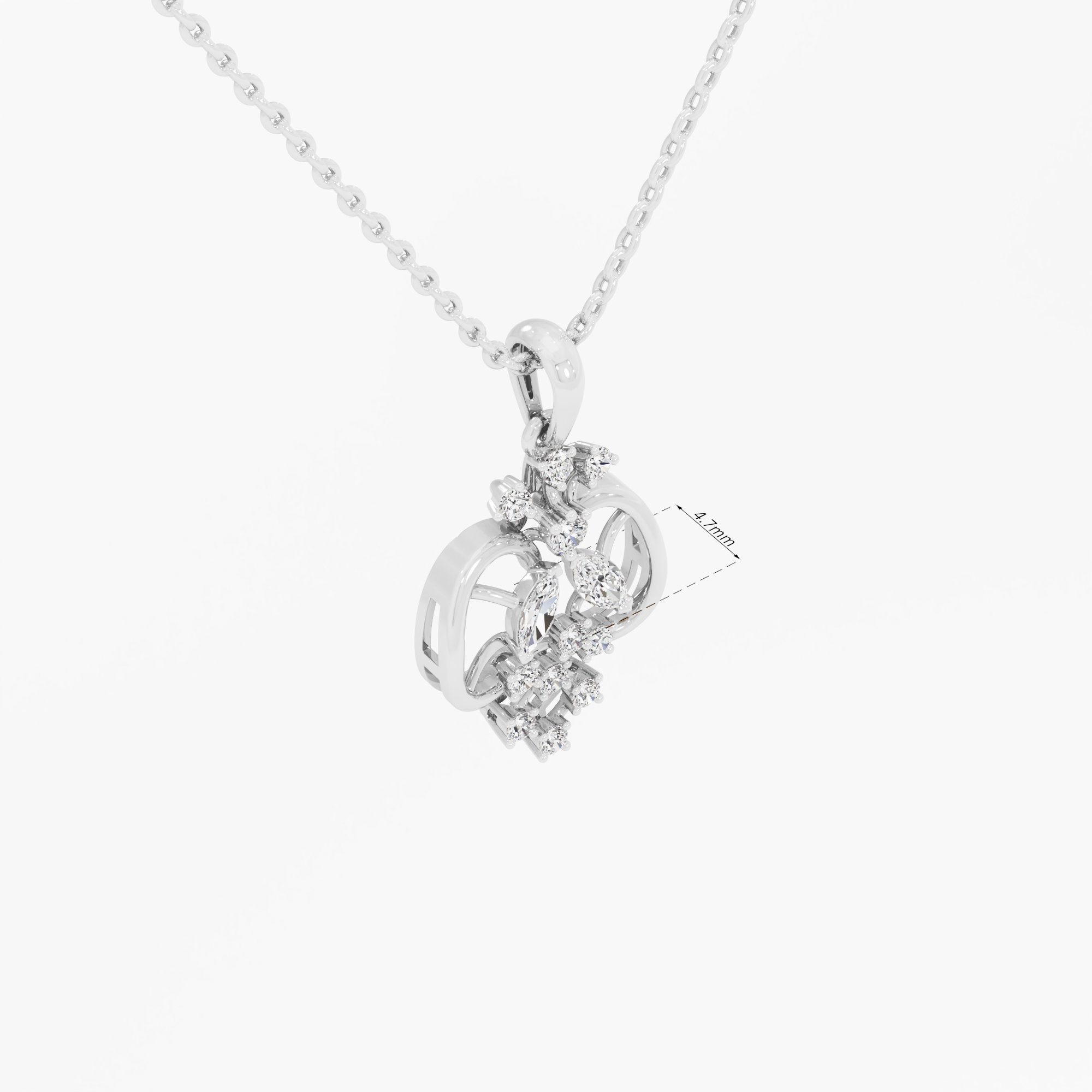 Heritage Lattice Diamond Pendants | Chain Available Separately in 9KT White Gold (Diamond Quality: FG-VVS VS)