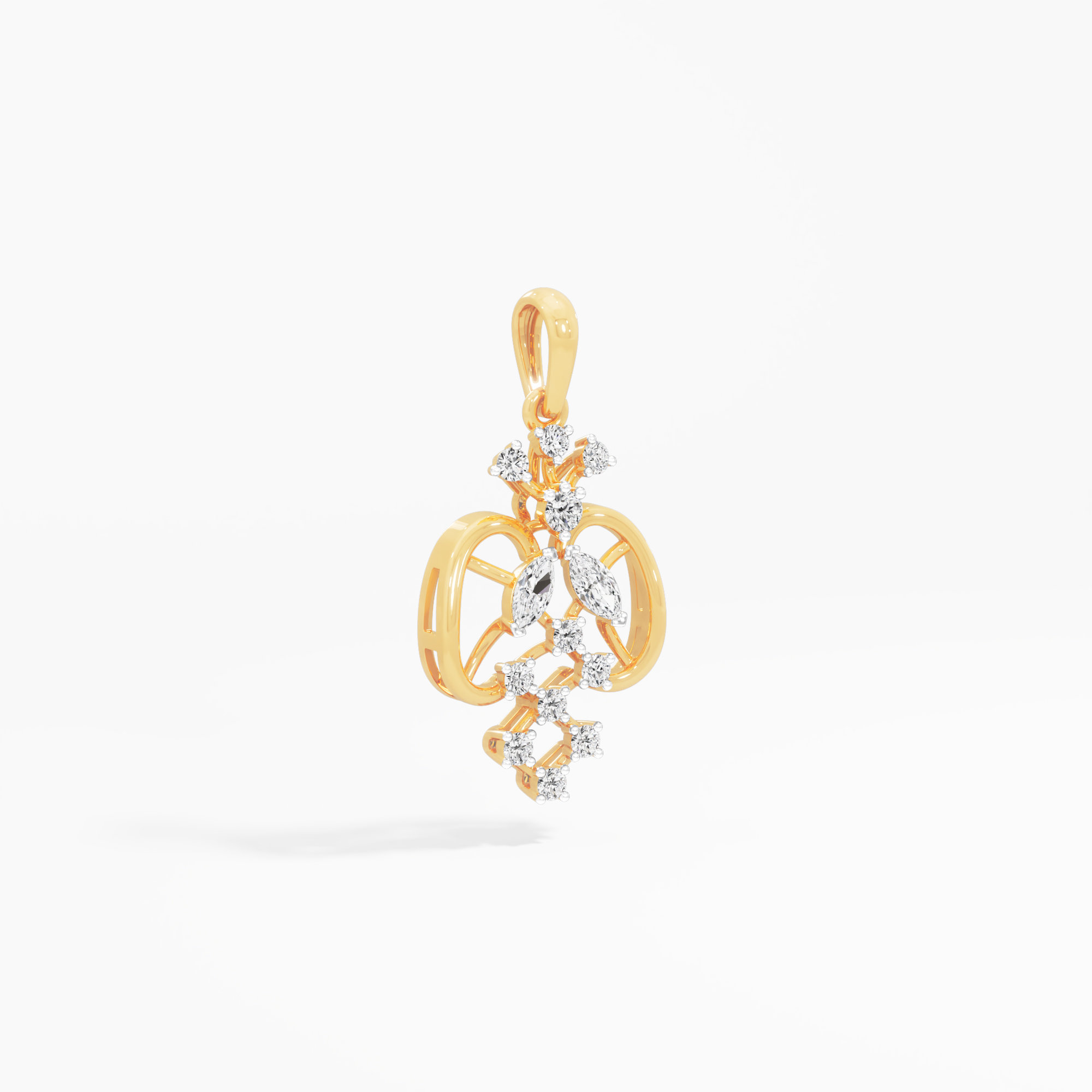 Heritage Lattice Diamond Pendants | Individual Pendant in 9KT Yellow Gold (Diamond Quality: FG-VVS VS)