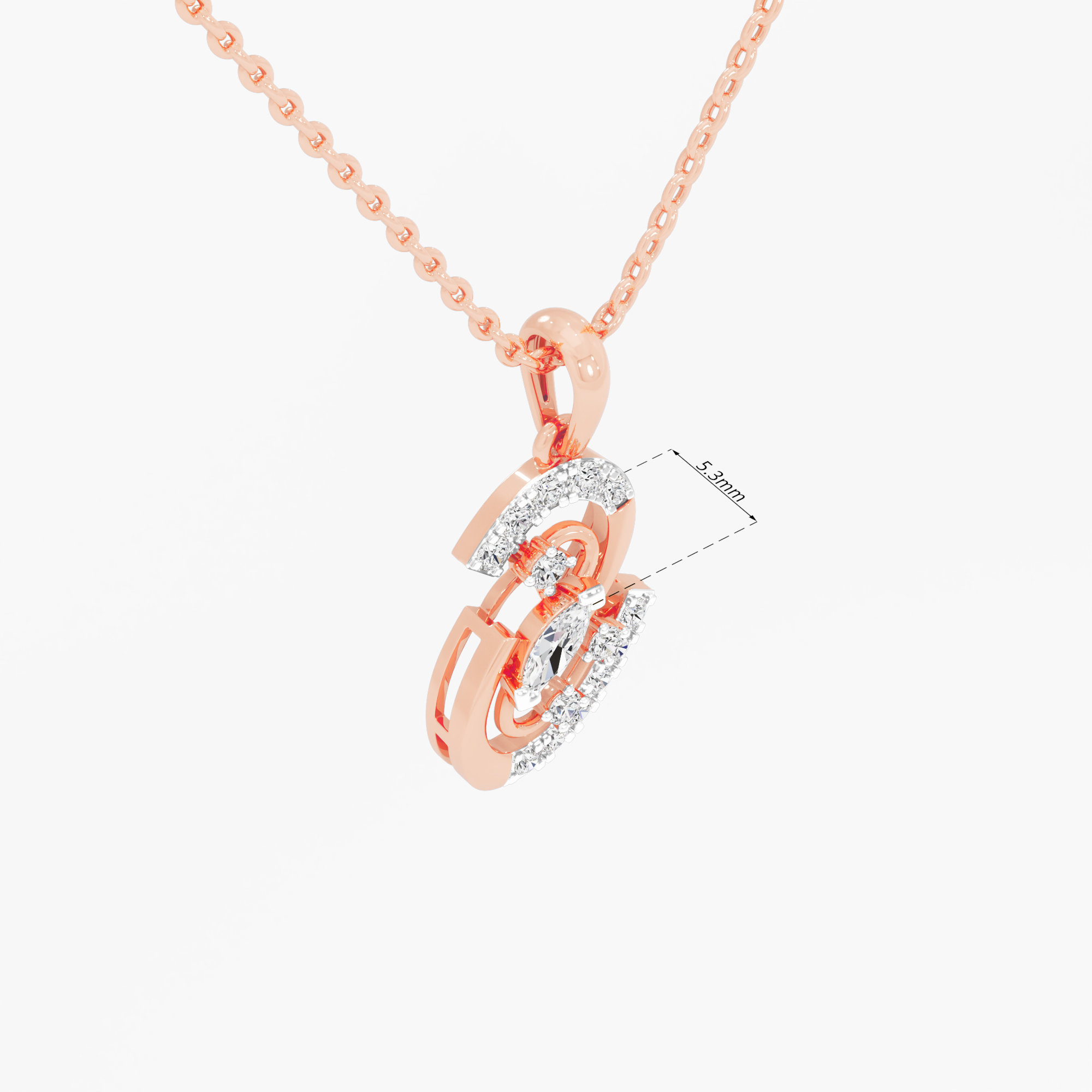 Spiral Muse Diamond Pendants | Pendant Only in 9KT Rose Gold (Diamond Quality: FG-VVS VS)