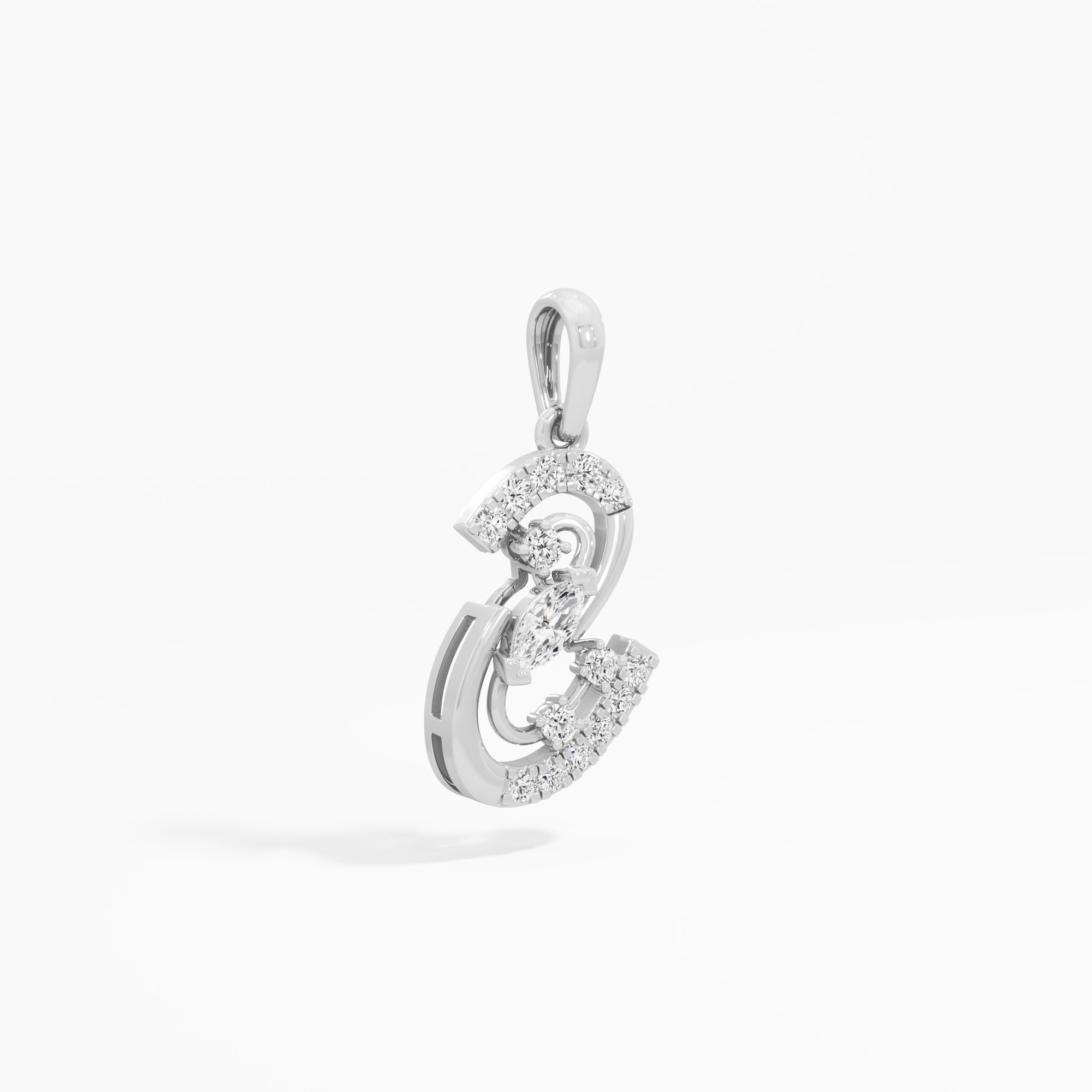 Spiral Muse Diamond Pendants | Chain Available Separately in 9KT White Gold (Diamond Quality: FG-VVS VS)
