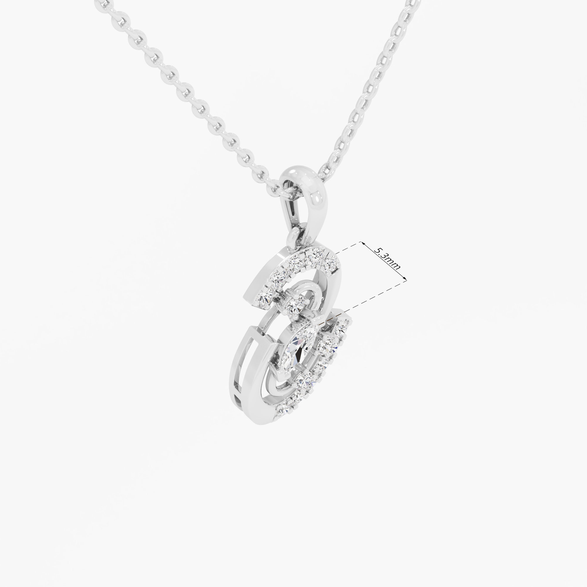 Spiral Muse Diamond Pendants | Chain Available Separately in 9KT White Gold (Diamond Quality: FG-VVS VS)