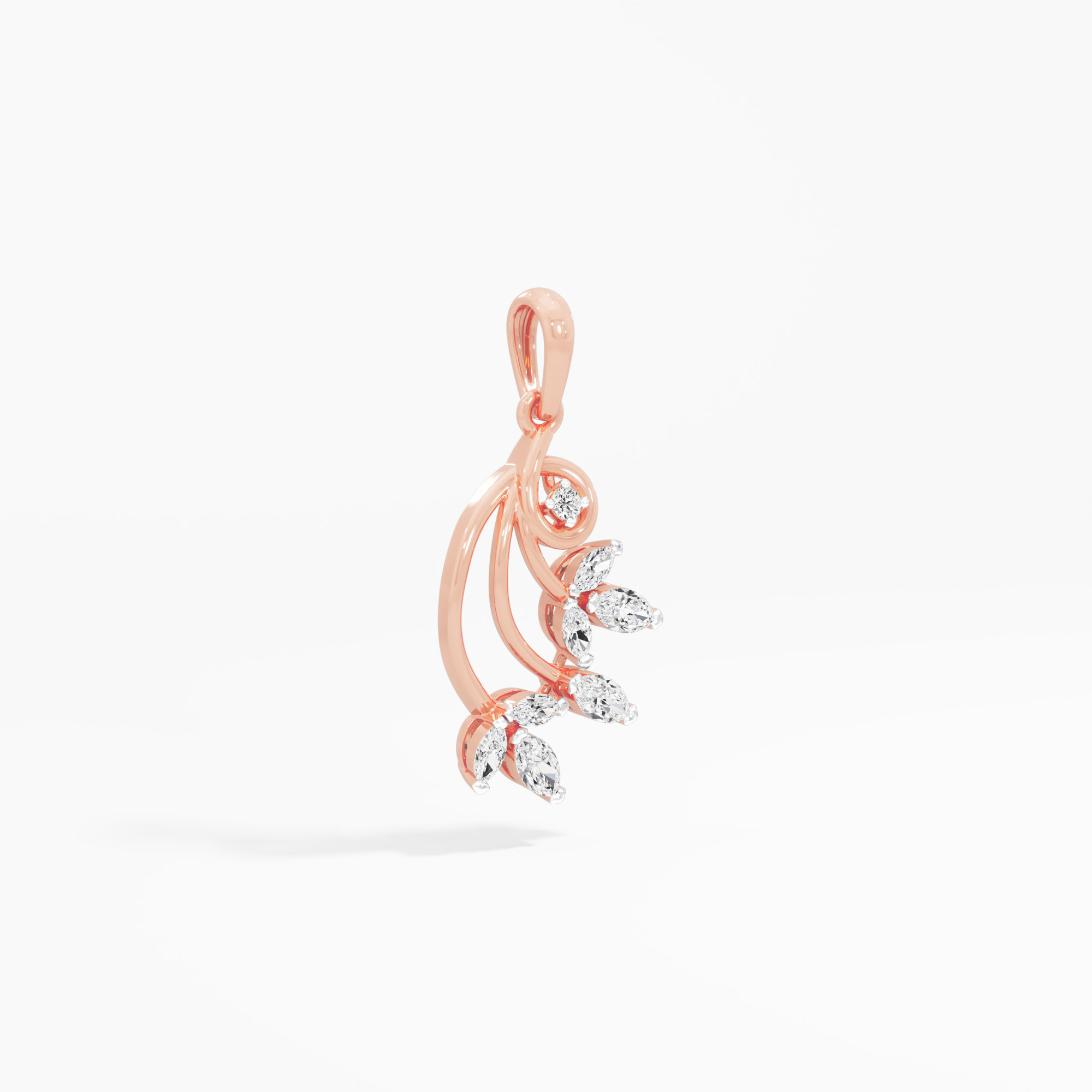 Willow Vine Diamond Pendants | Pendant Only in 9KT Rose Gold (Diamond Quality: FG-VVS VS)
