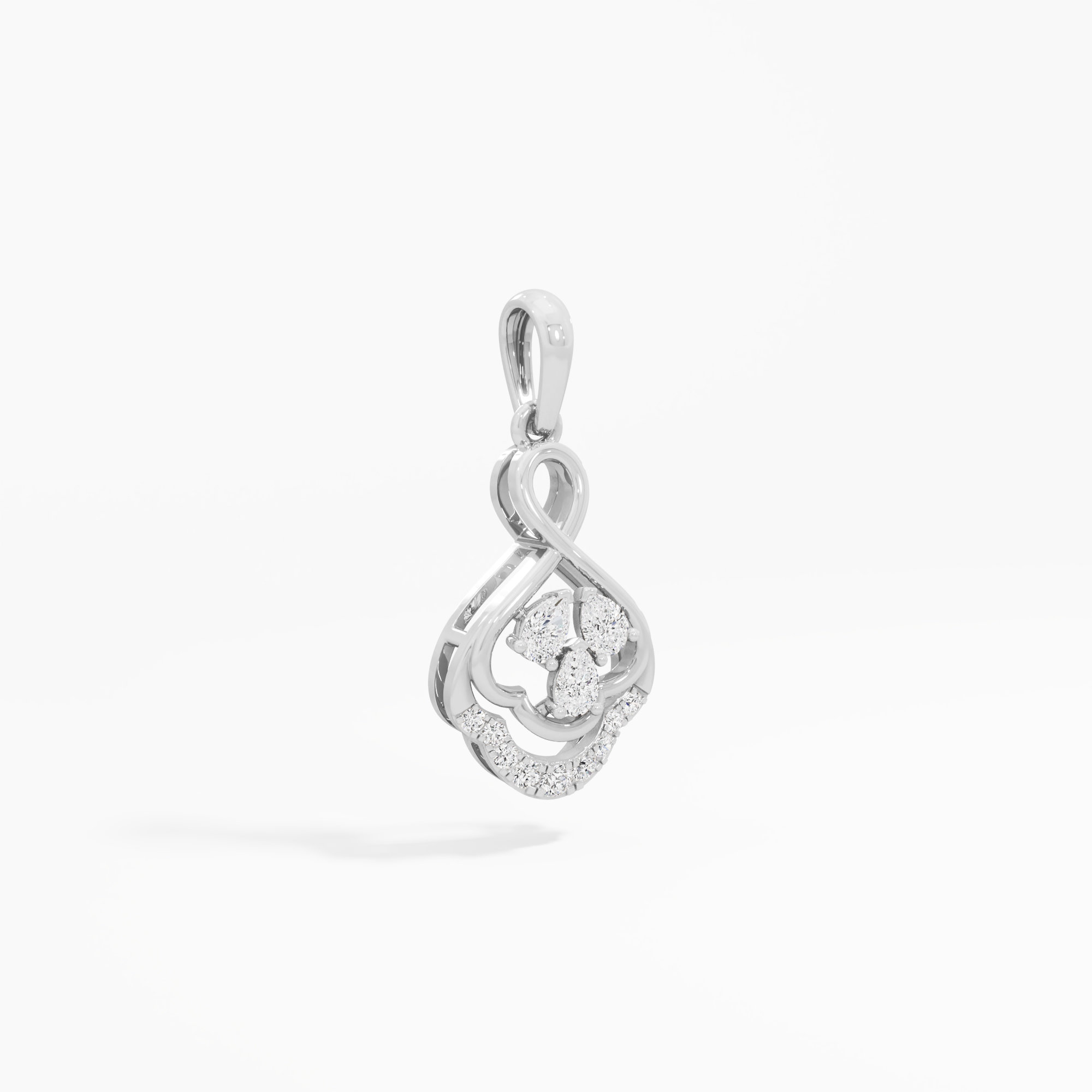 Clover Knot Diamond Pendants | Chain Available Separately in 9KT White Gold (Diamond Quality: FG-VVS VS)