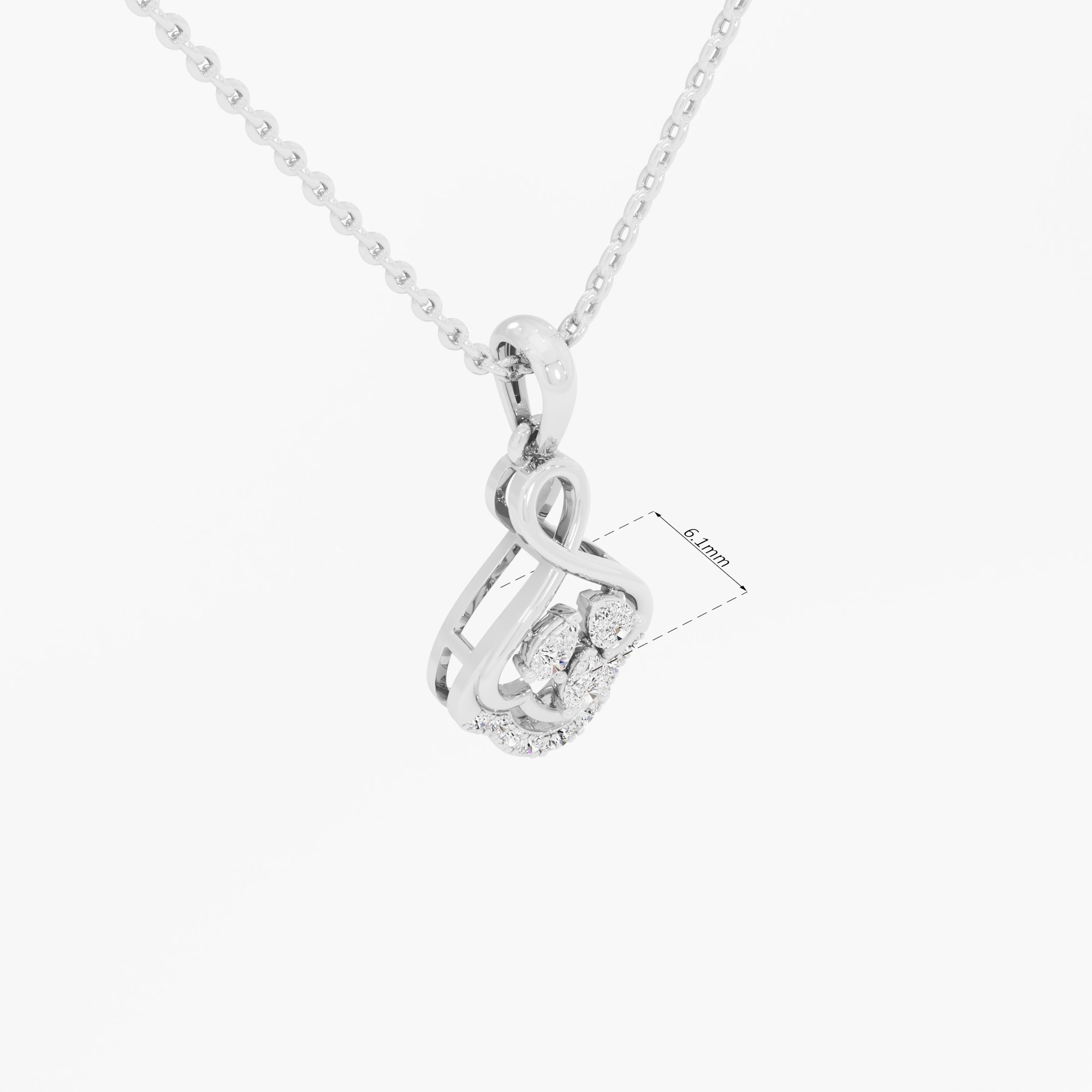 Clover Knot Diamond Pendants | Chain Available Separately in 9KT White Gold (Diamond Quality: FG-VVS VS)