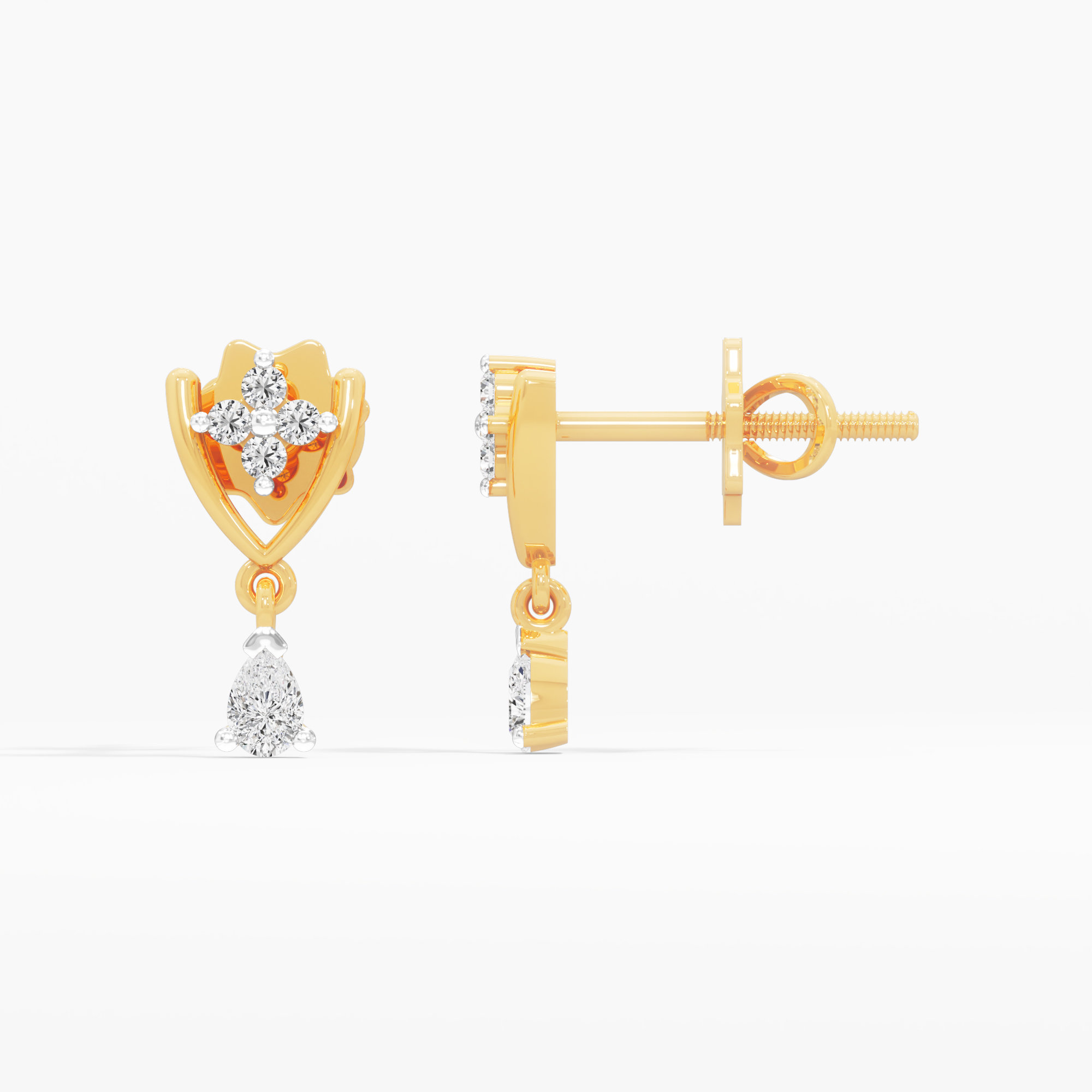 Sparkling Vista Drops Drops Earrings in 9KT Yellow Gold (Diamond Quality: FG-VVS VS)