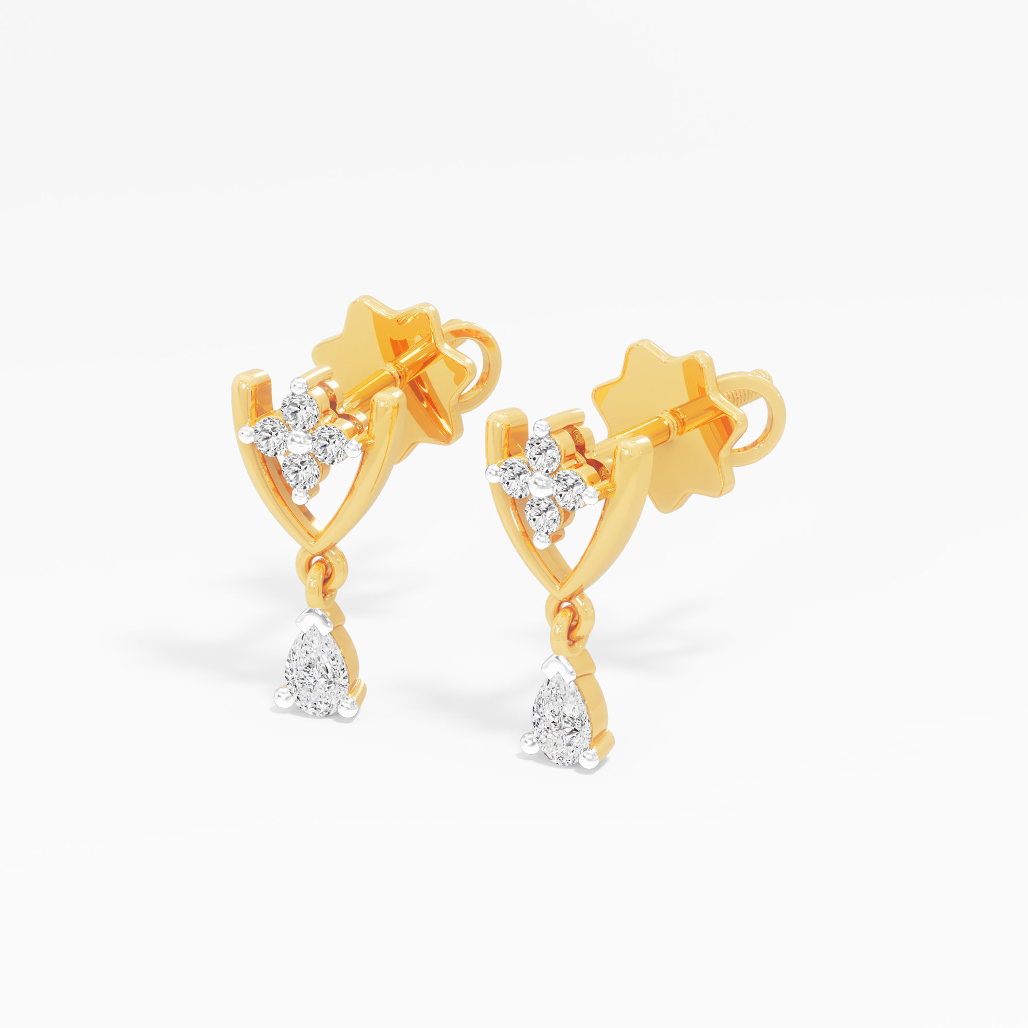 Sparkling Vista Drops Drops Earrings in 9KT Yellow Gold (Diamond Quality: FG-VVS VS)
