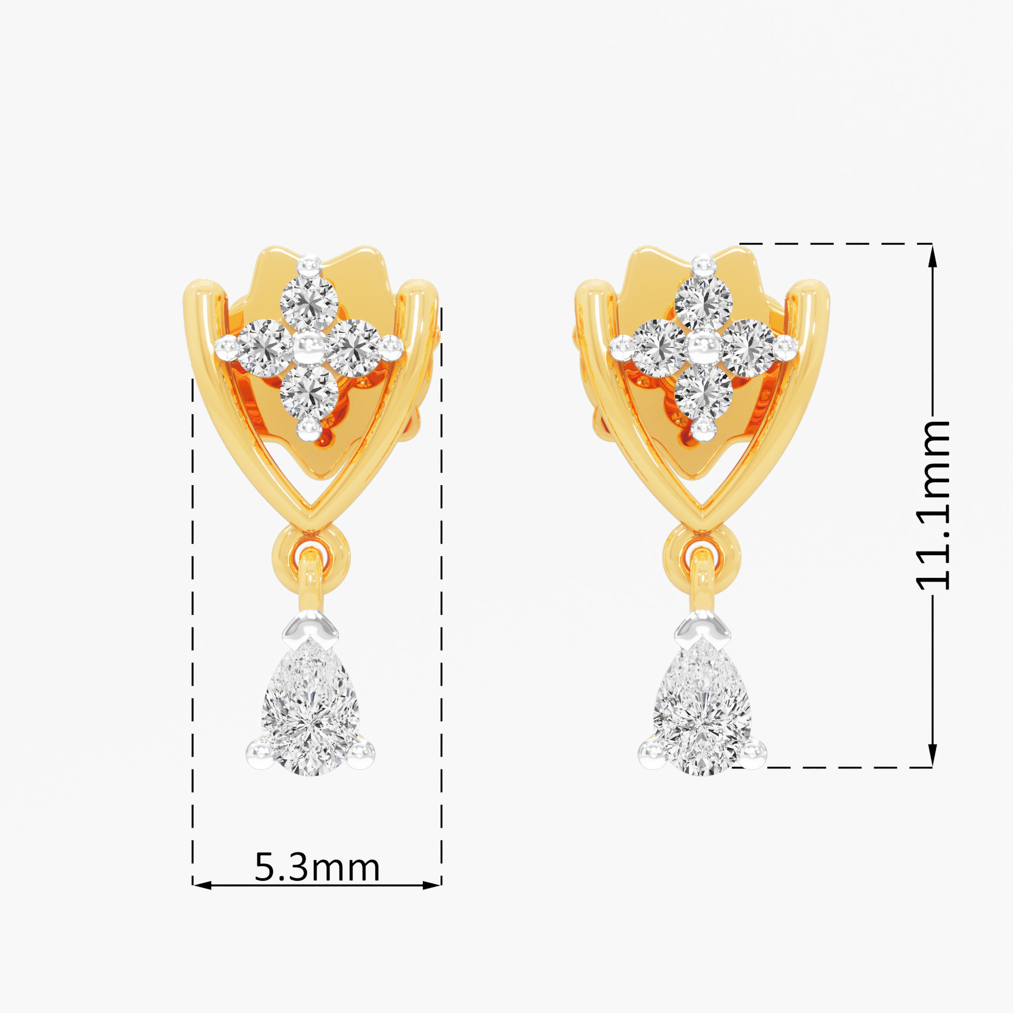 Sparkling Vista Drops Drops Earrings in 9KT Yellow Gold (Diamond Quality: FG-VVS VS)
